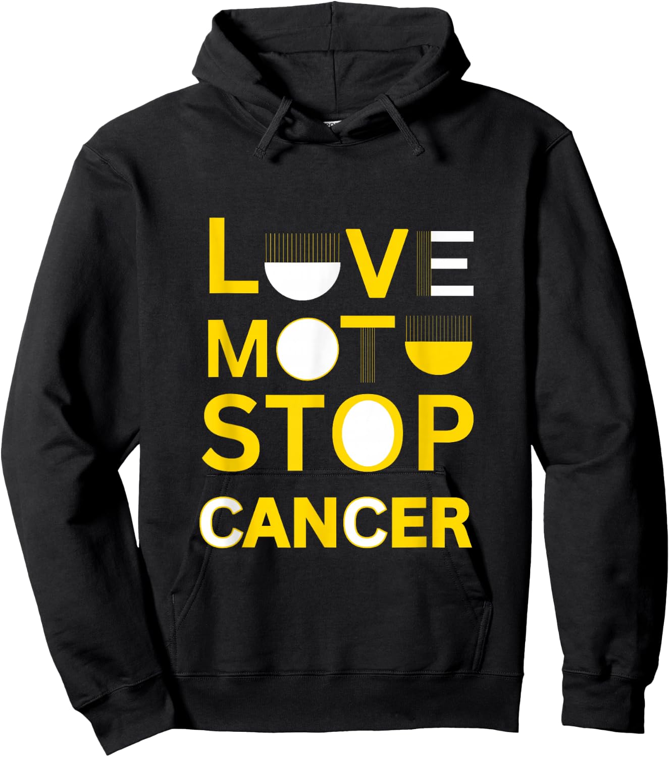 Love Moto Stop Cancer Hoodie - Hoodie | Black