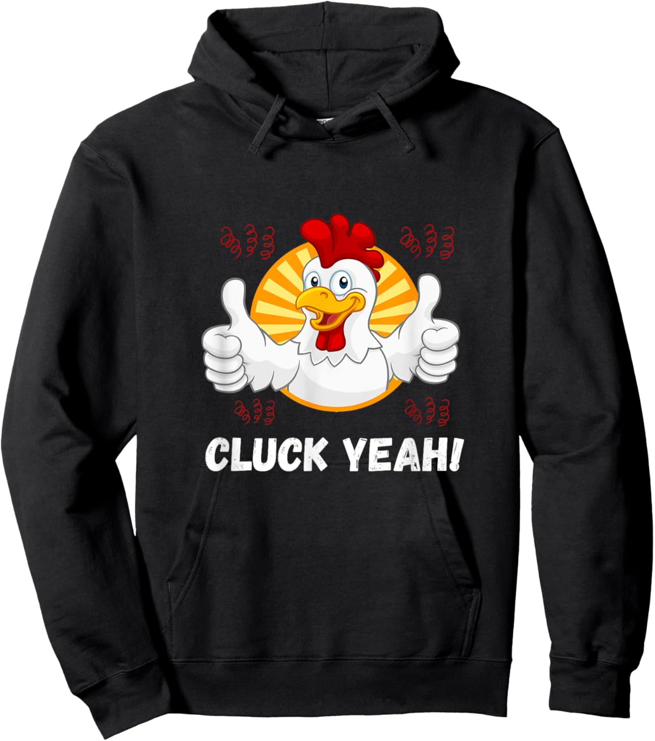 Cluck Yeah Funny Chicken Lover Farmer Rooster Hoodie - Hoodie | Black