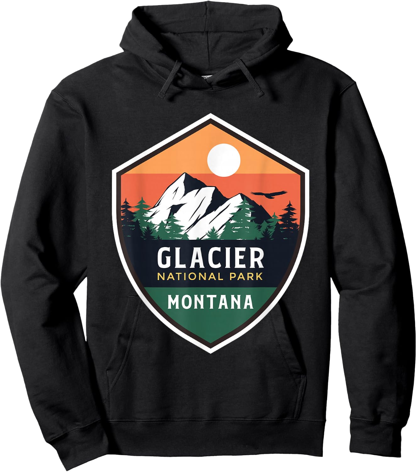 Glacier National Park Shirt Vintage Glacier Park Shirt Camp Hoodie - Hoodie | Black
