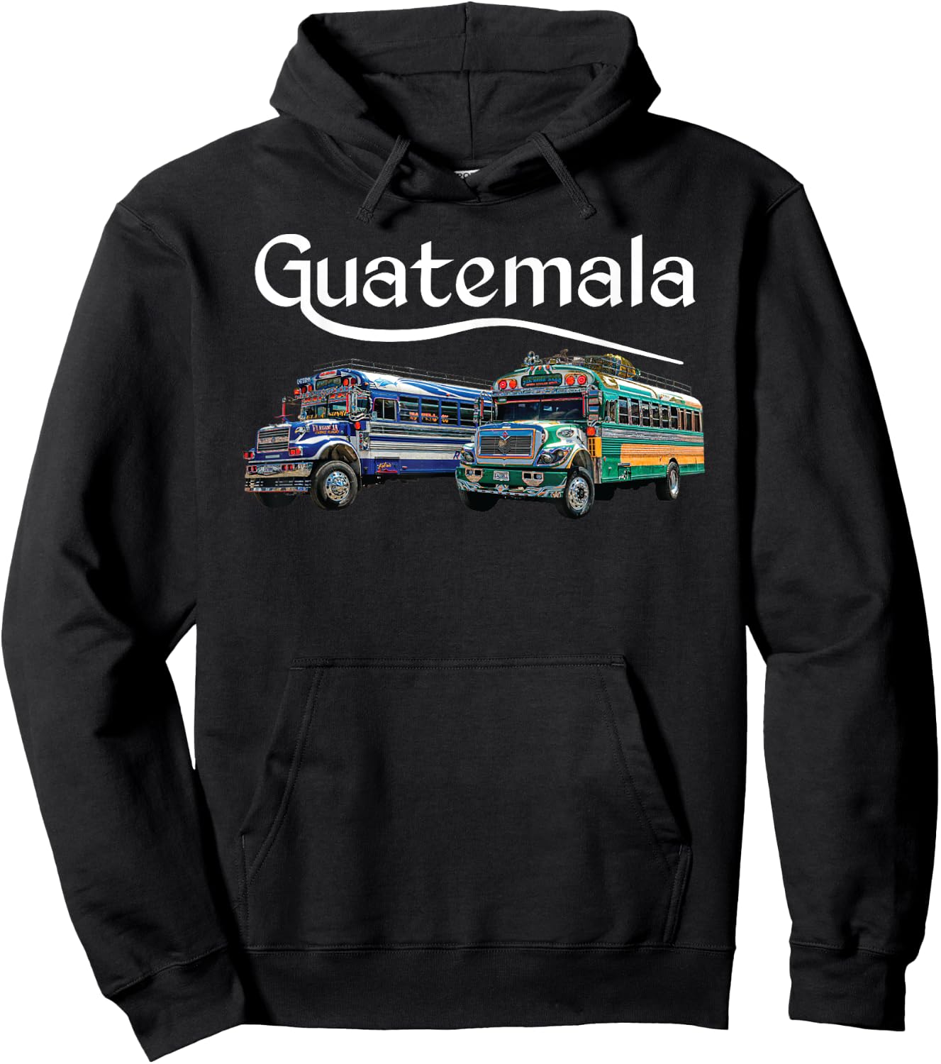 Chicken Bus Guatemala Chapin Quetzal Antigua Tikal Maya 502 Hoodie - Hoodie | Black