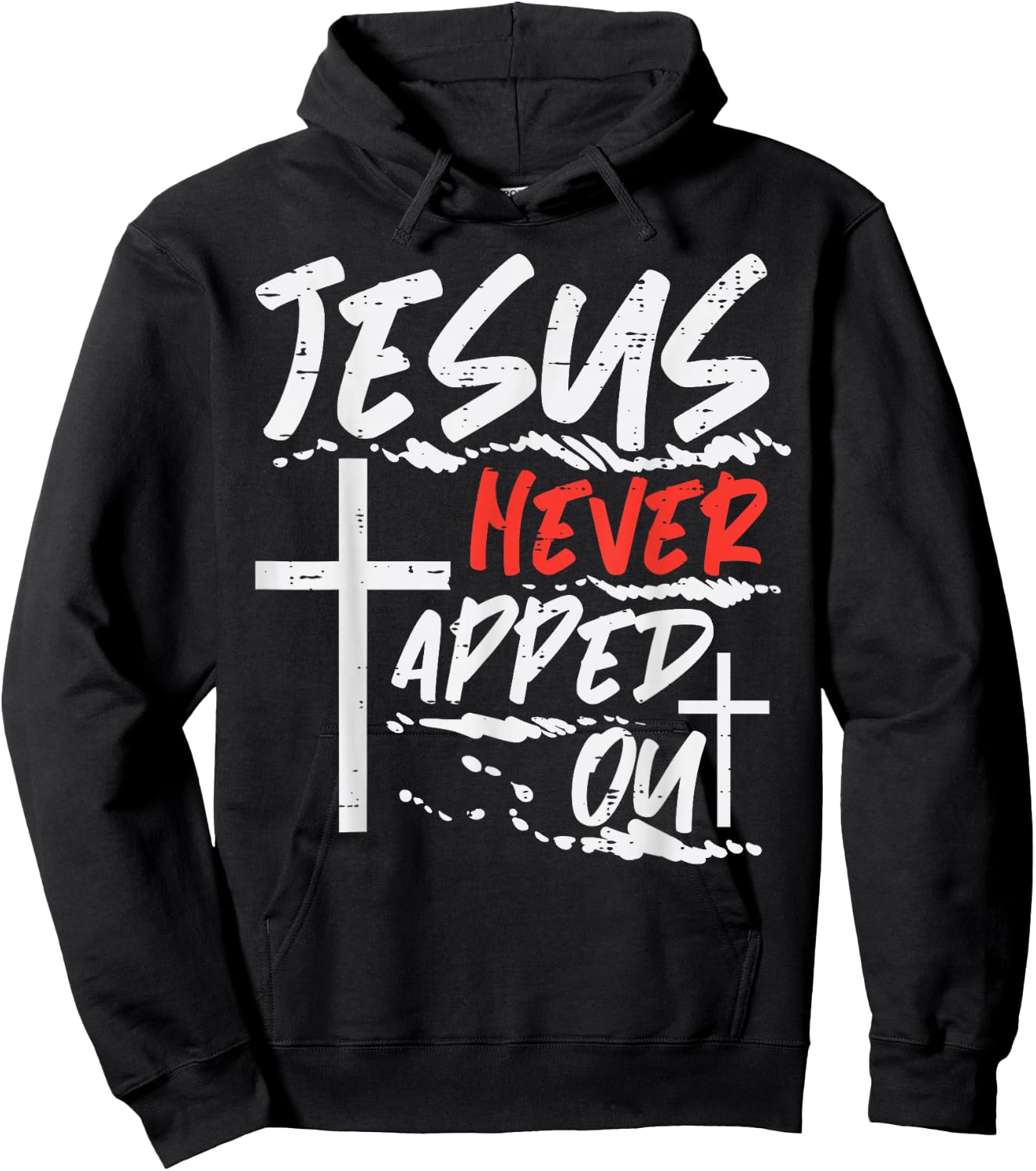 Wrestling Jesus Never Tapped Out Christian Wrestle Men Women Hoodie - Hoodie | Black
