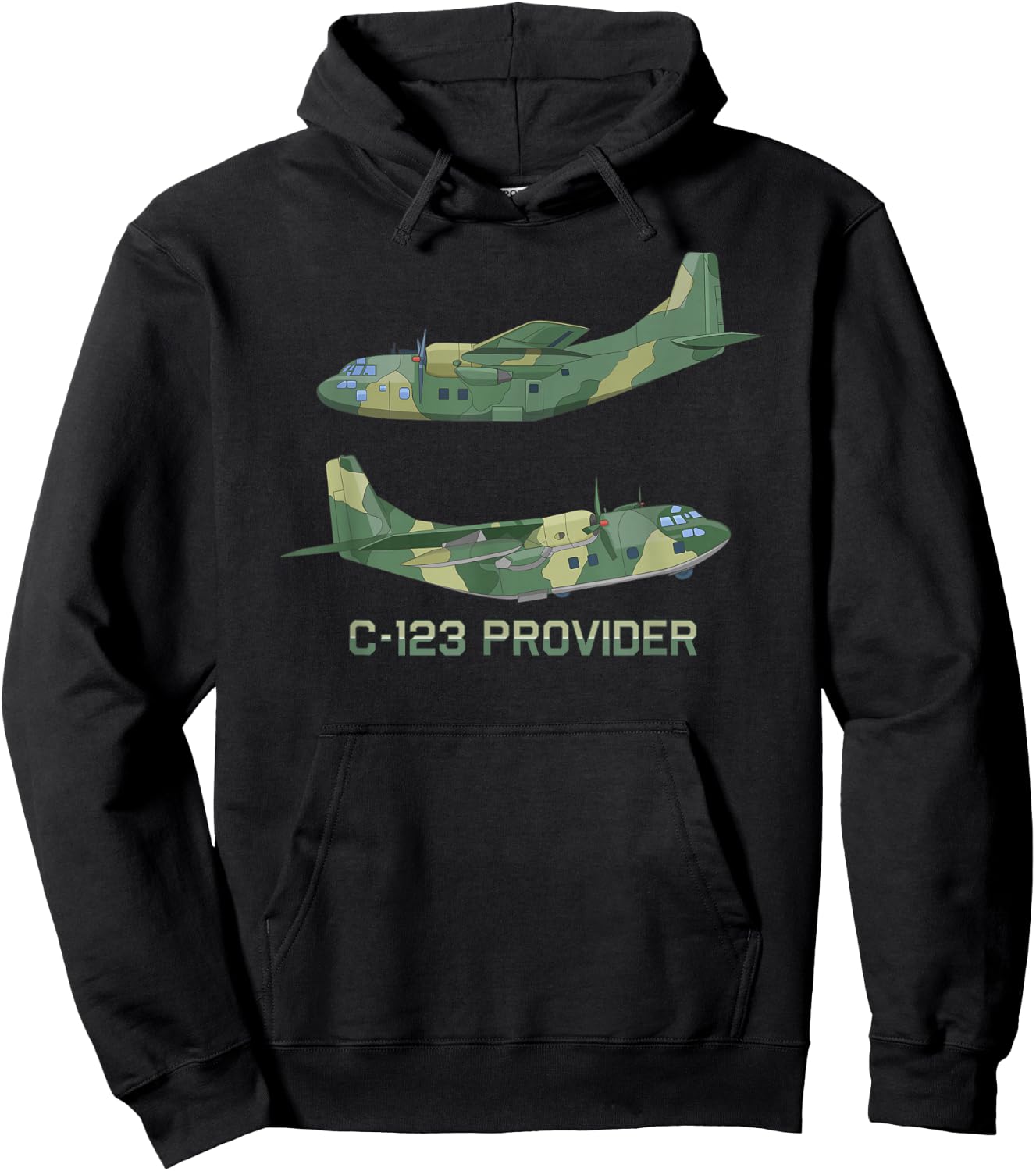C-123 Provider US Transport Plane Chart Hoodie - Hoodie | Black