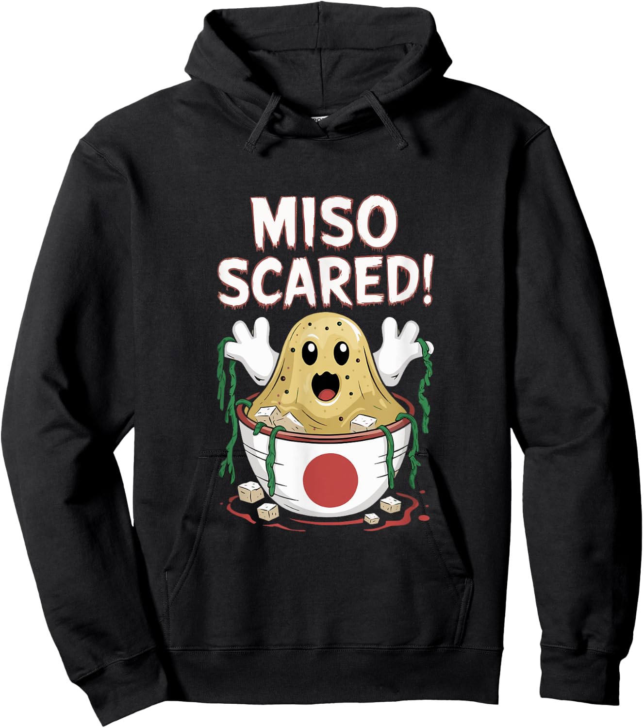 Miso Scared Japanese Halloween Pun - Japan Miso Soup Costume Hoodie - Hoodie | Black