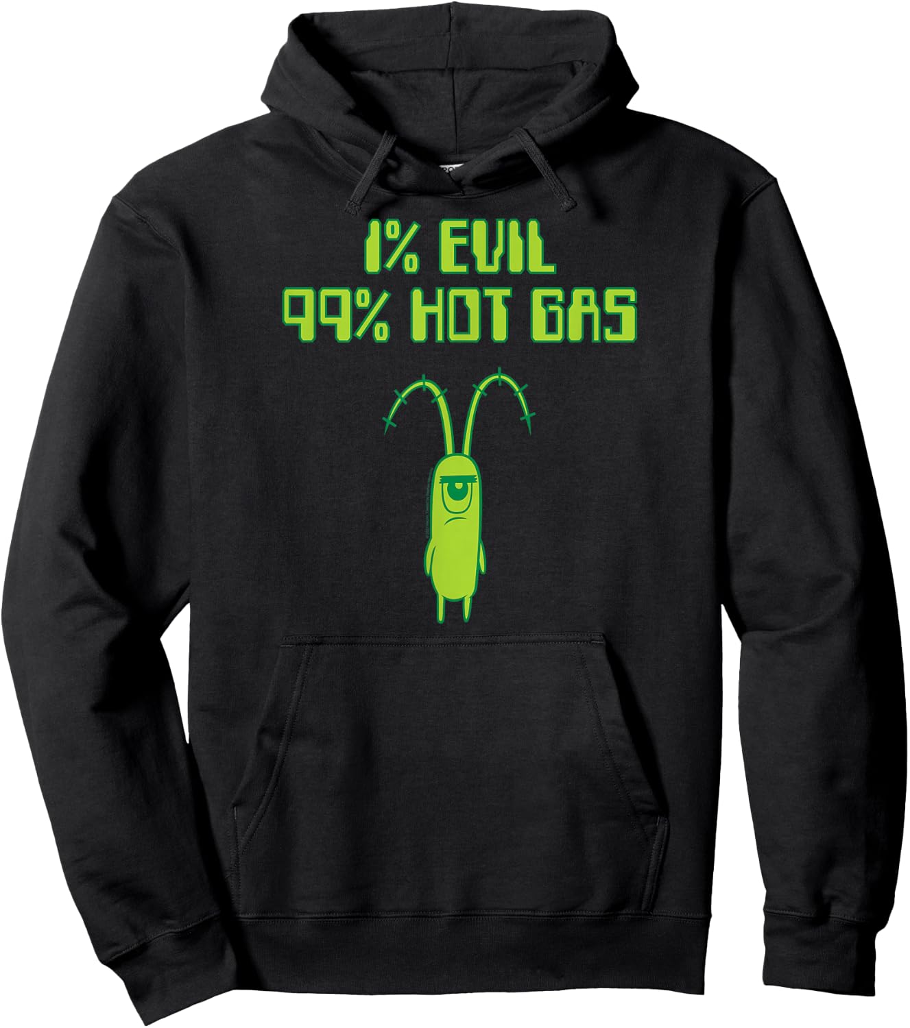 Spongebob Squarepants - Plankton 1% Evil 99% Hot Gas Hoodie - Hoodie | Black