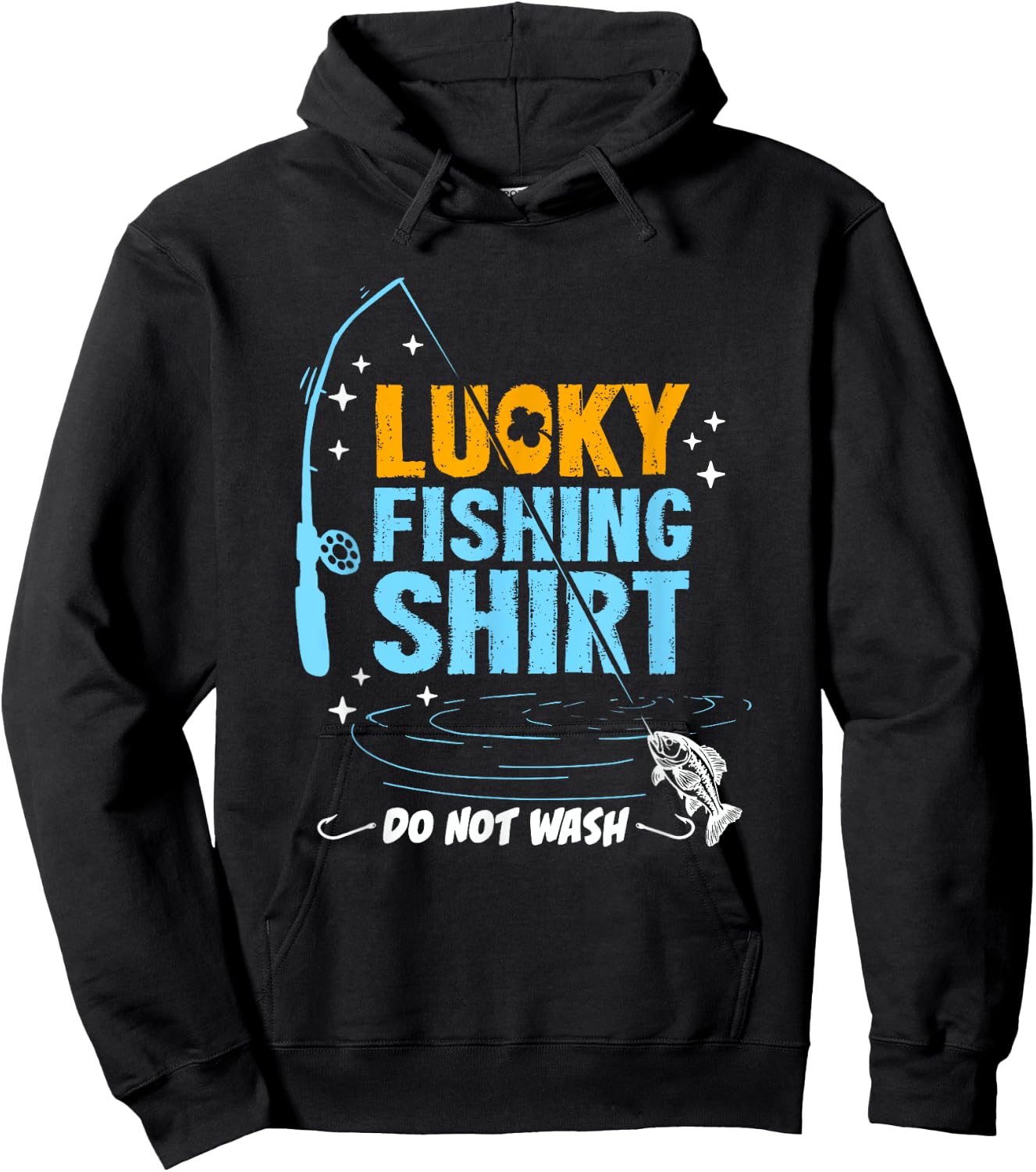 Funny Lucky Fishing Gifts Boys Women Dad Hoodie - Hoodie | Black