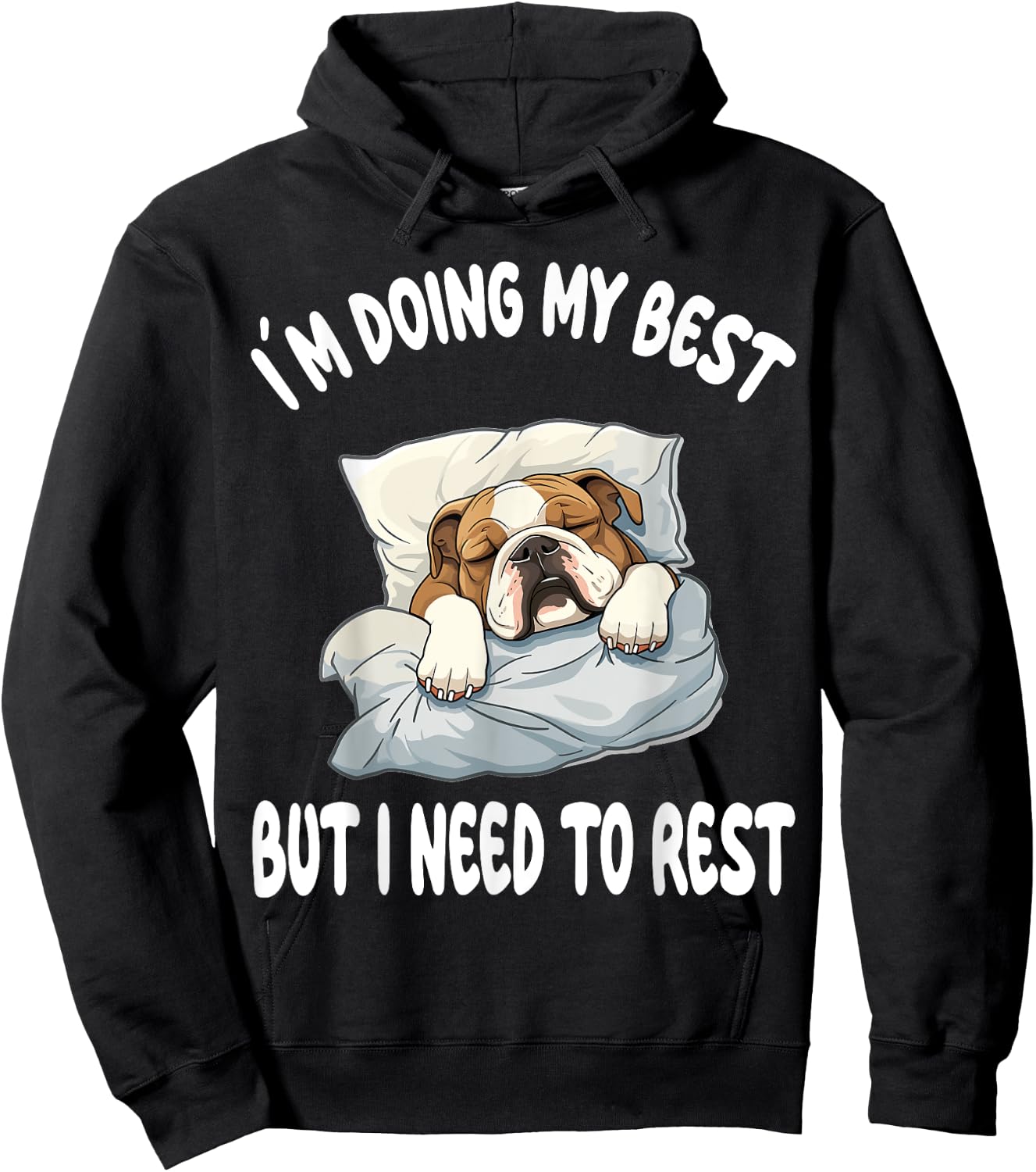 English Bulldog Official Sleepshirt Pajamas Nightgown Women Girls Kids Hoodie - Hoodie | Black
