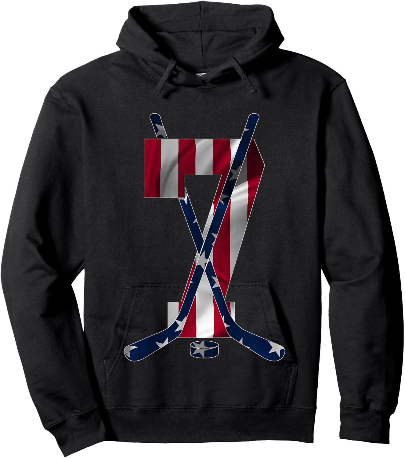 Number 7 Years Ice Hockey 7th Birthday Hoodie - Hoodie | Black