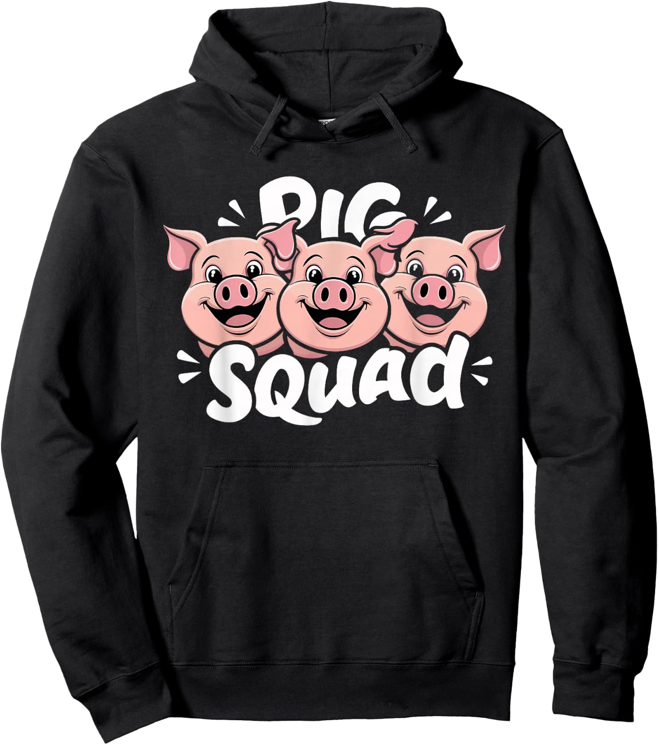 Pig Squad Design for Pig Lover Stuff | Cool Pig Hoodie - Hoodie | Black