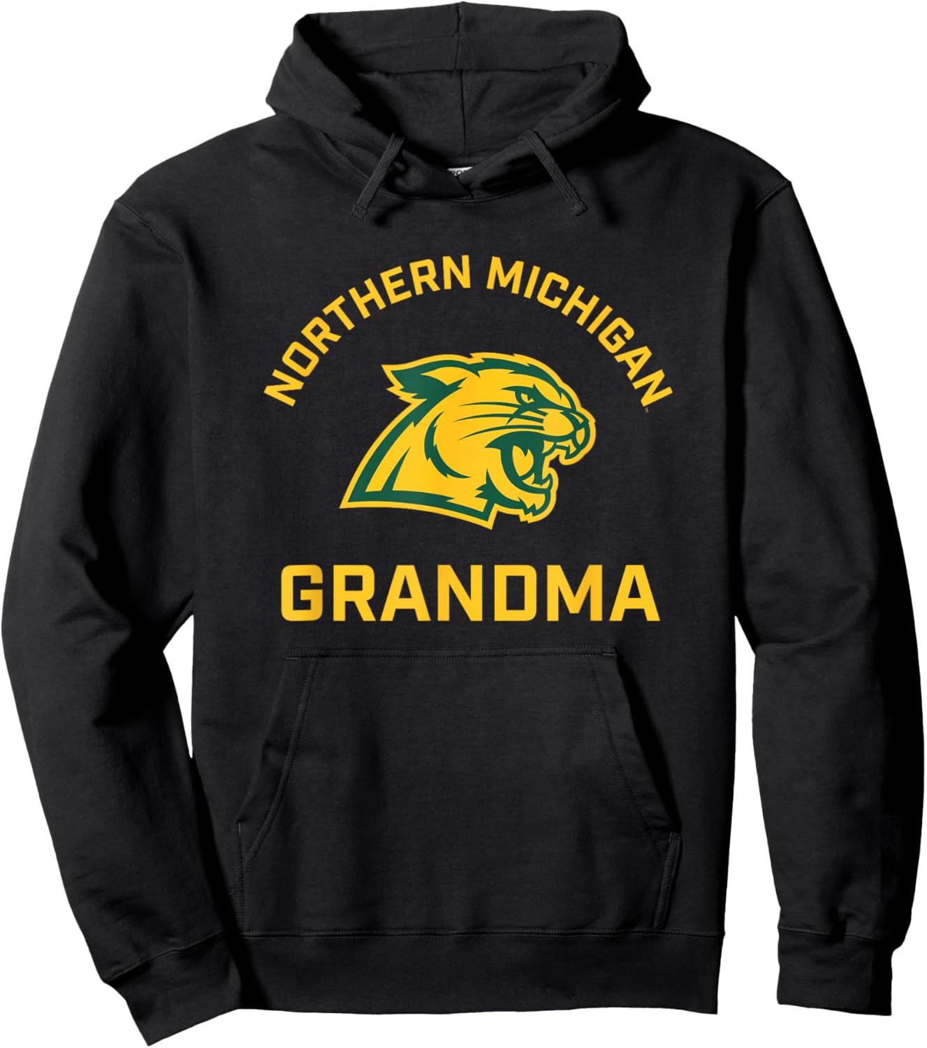 Campus Lab Northern Michigan University NMU Wildcats Arched Grandma Hoodie - Hoodie | Black