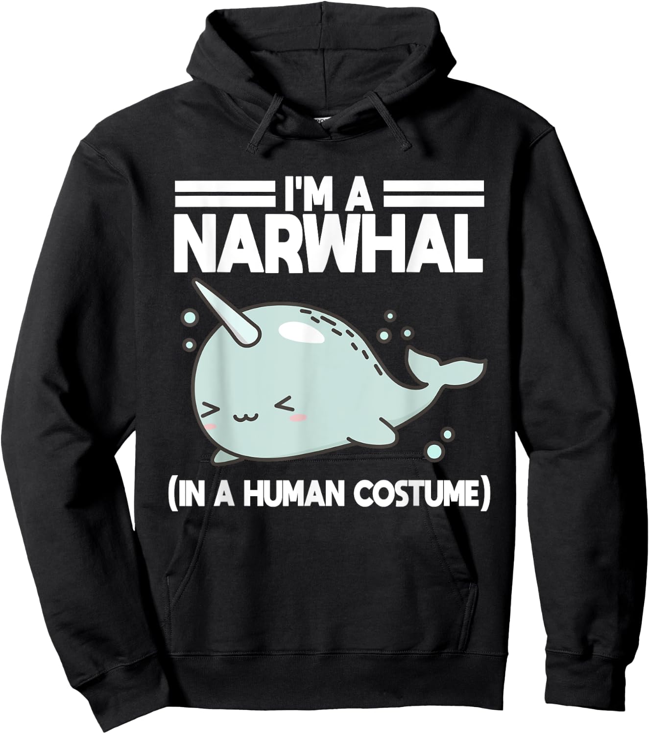 Narwhal Halloween Costume Narwhale Whale Sea Lover Ocean Hoodie - Hoodie | Black