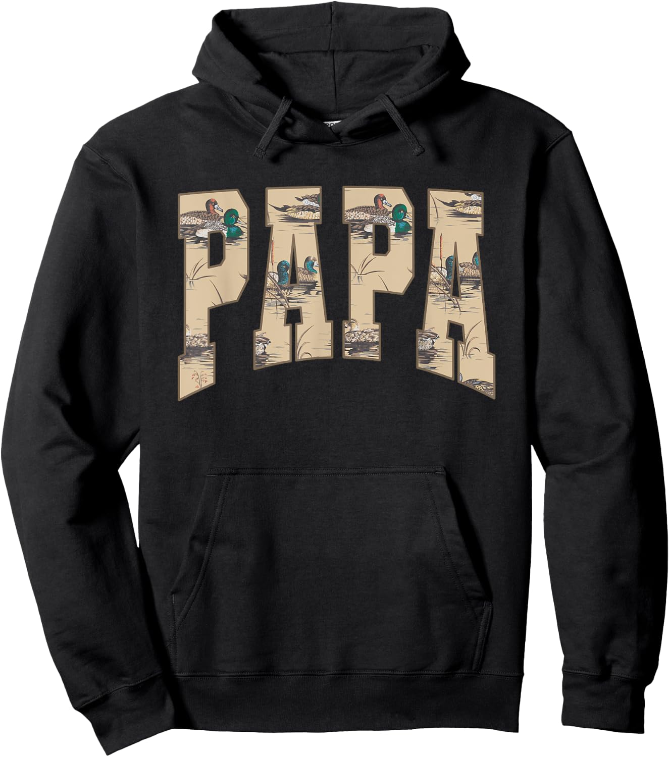 Hunting Papa Duck Camouflage Camo Waterfowl Duck Camo Men Hoodie - Hoodie | Black