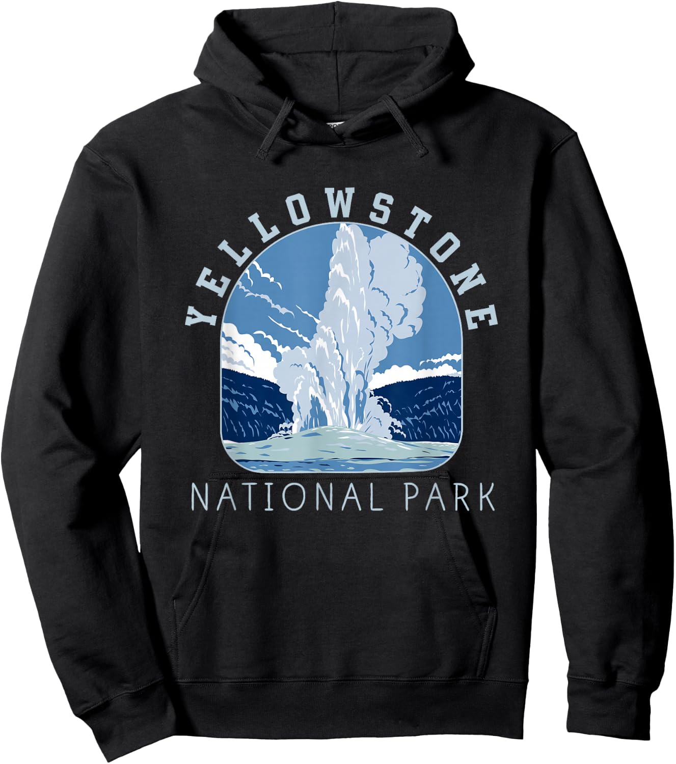 Yellowstone National Park Retro Vintage Old Faithful Gifts Hoodie - Hoodie | Black