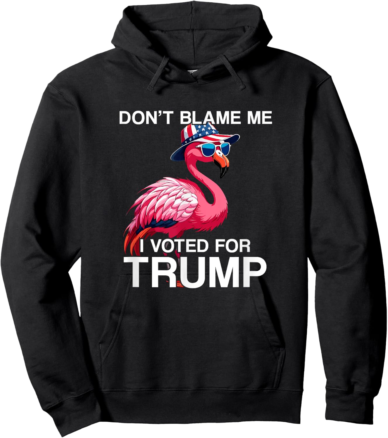 Don't Blame Me Vote Trump Flamingo President US Flag Patriot Hoodie - Hoodie | Black