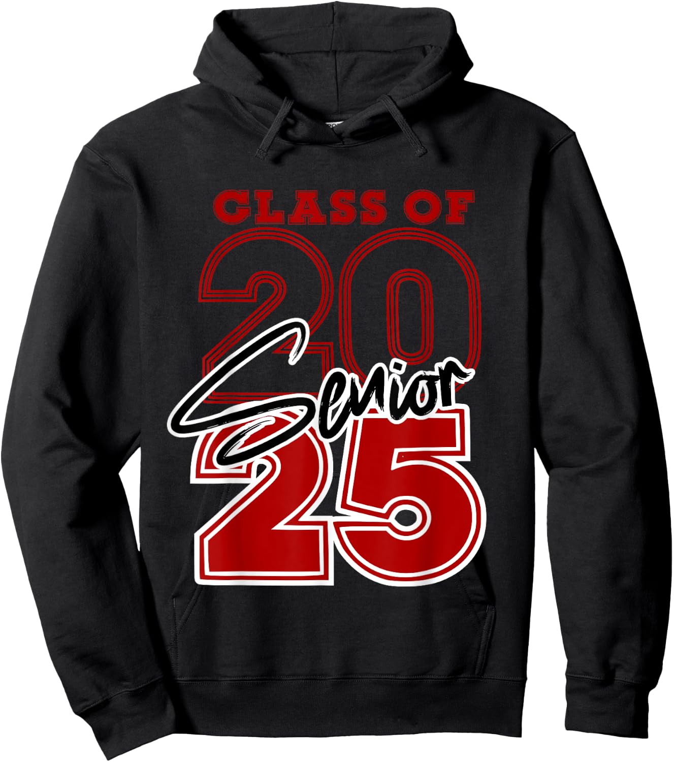 Class of 2025 Senior - 2025 Graduation Red Hoodie - Hoodie | Black