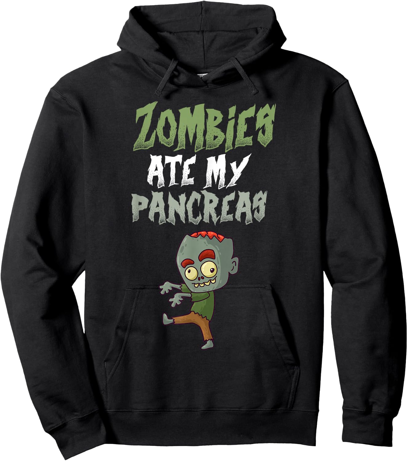 Zombies Ate My Pancreas T1D Type 1 Diabetes Halloween Party Hoodie - Hoodie | Black