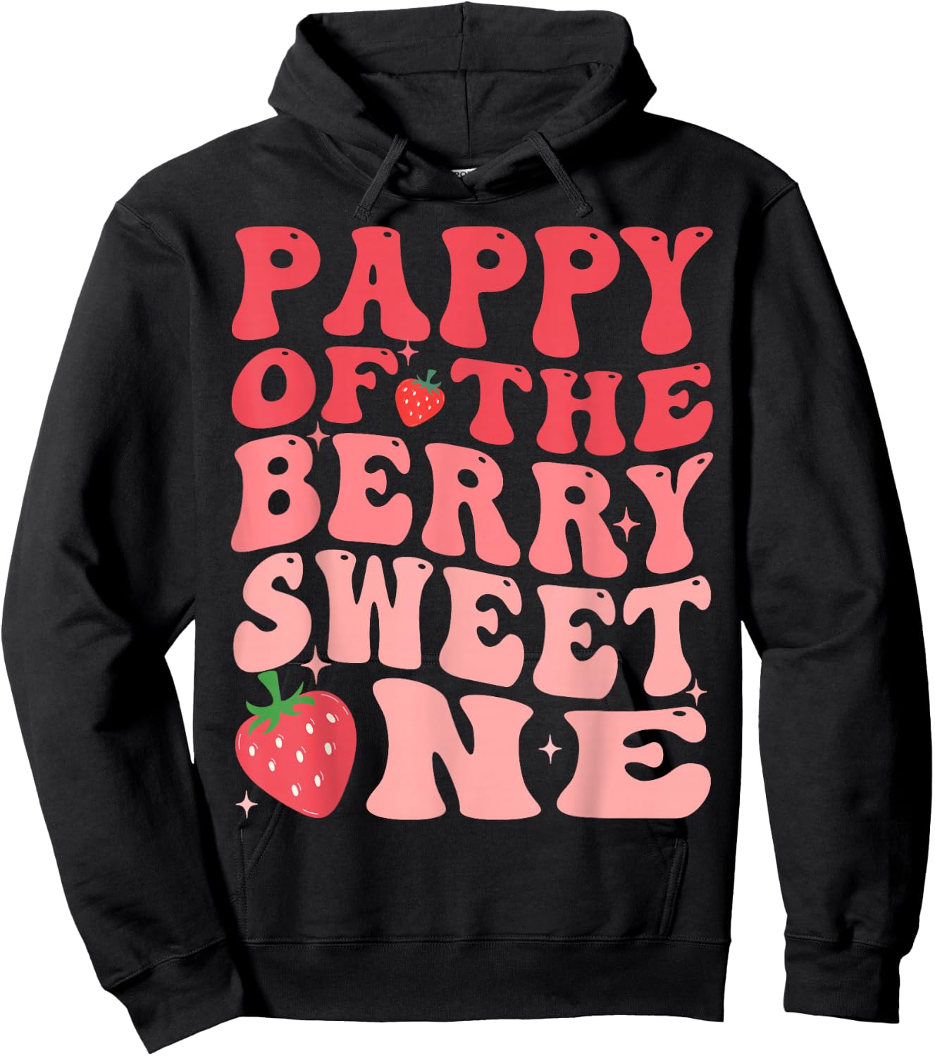 Pappy Of The Berry Sweet One 1st Birthday Strawberry Hoodie - Hoodie | Black