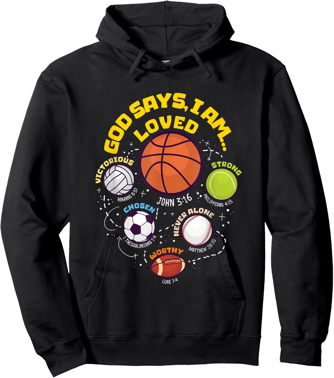 God Says I Am - Christian Boy Teen Athlete Hoodie - Hoodie | Black