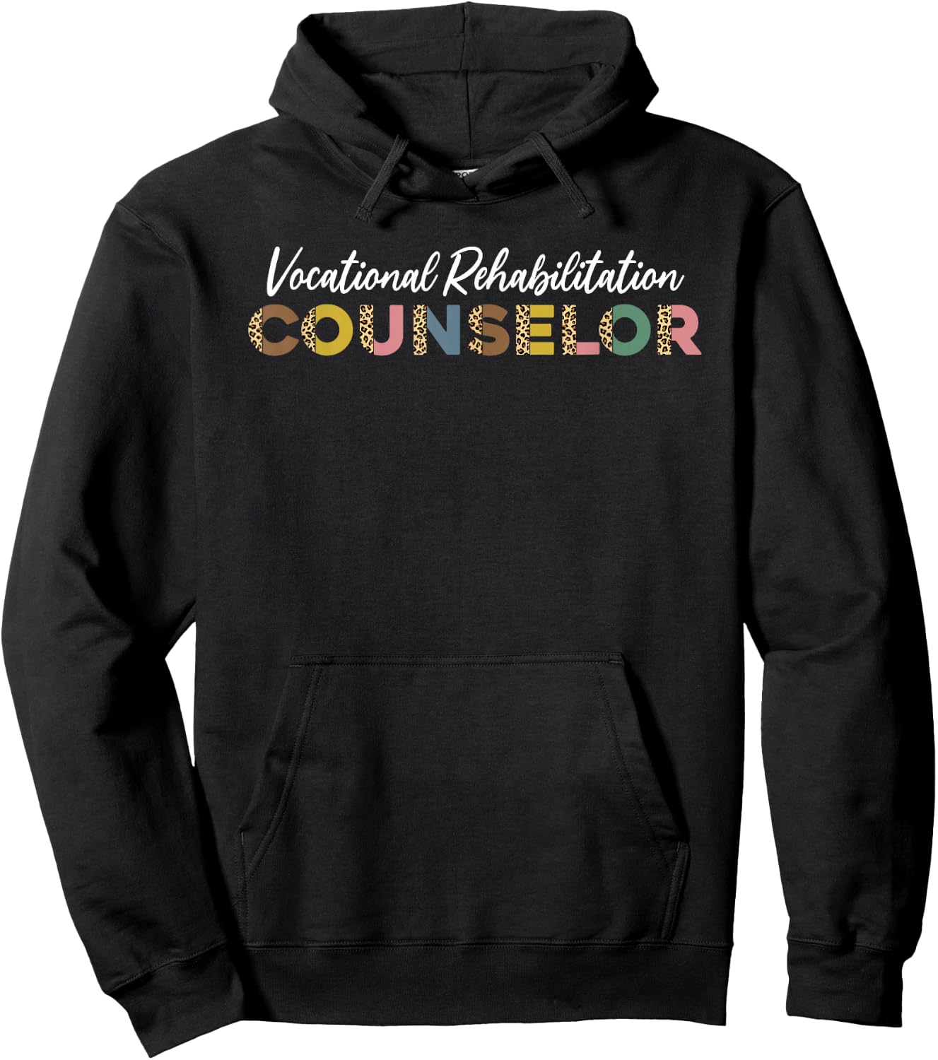 Vocational Rehabilitation Counselor Leopard Pattern Apparel Hoodie - Hoodie | Black