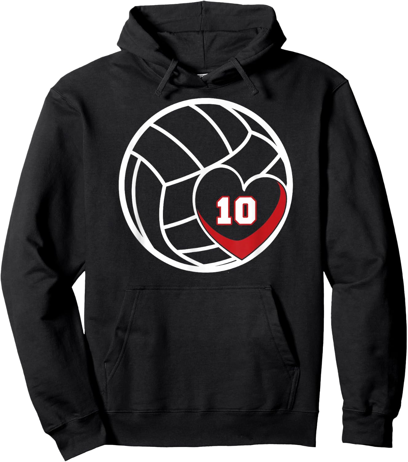 Volleyball Jersey Number 10 Design Player Mom Game Day Hoodie - Hoodie | Black