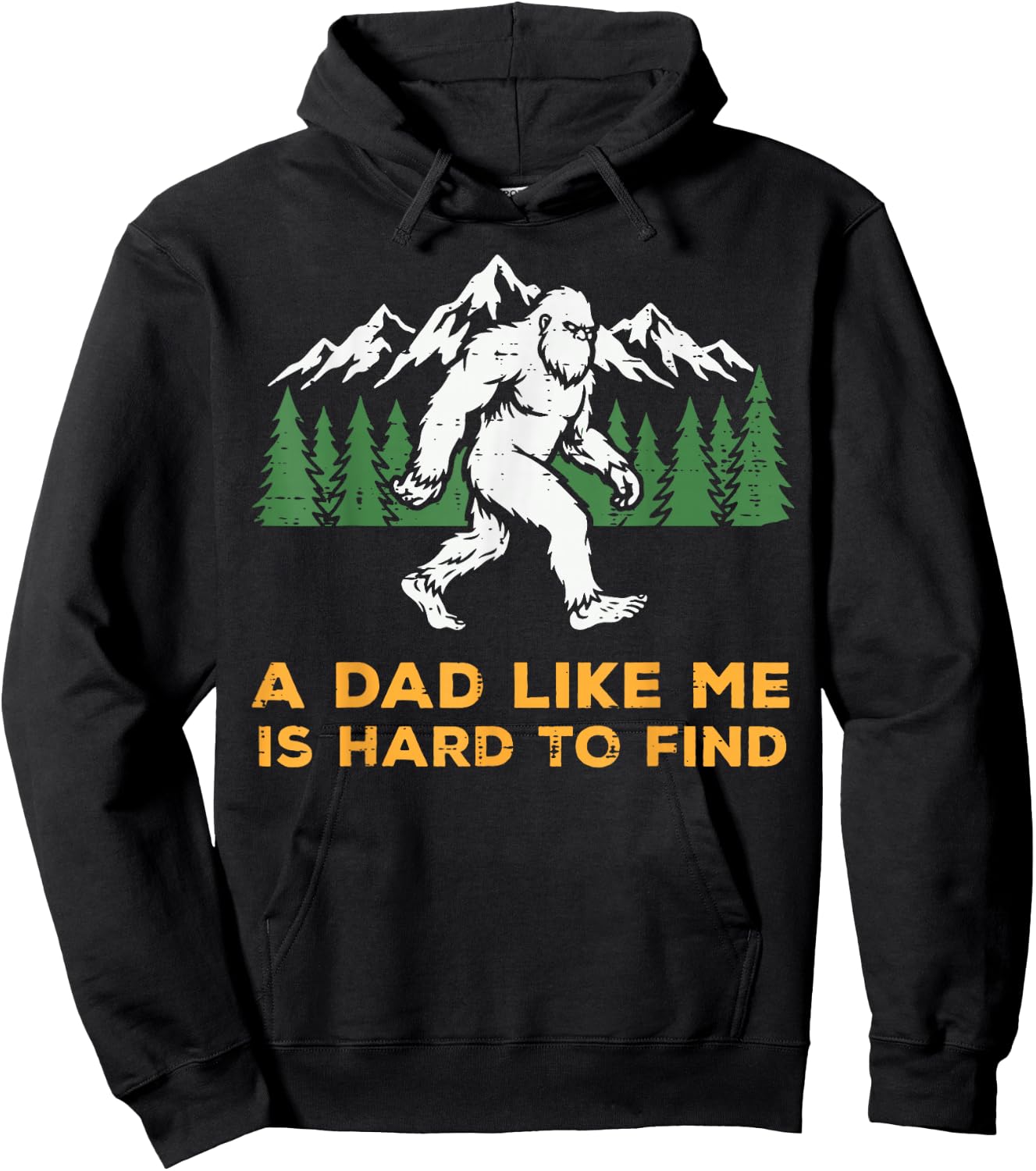 Dad Like Me Hard to Find Sasquatch Funny Fathers Day Bigfoot Hoodie - Hoodie | Black