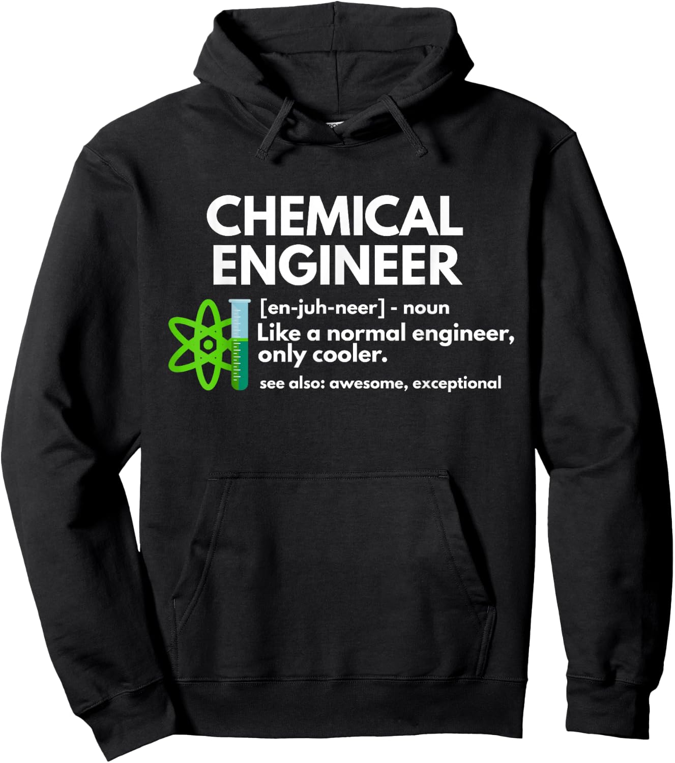 CMAtst Chemical Engineer - Men's & Women's Adults - Black - Small - Short Sleeve - Cotton & Polyester - Funny Chemical Engineer Definition Engineering Hoodie - Hoodie | Black