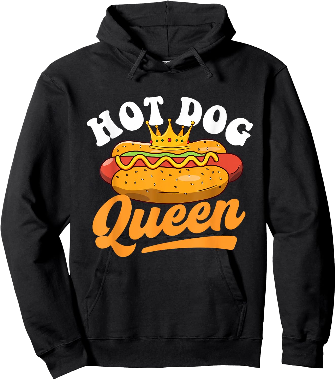 Hot Dog Queen - Hot Dog Lover Fast Food Wiener Men Women Girls Kids Hoodie - Hoodie | Black