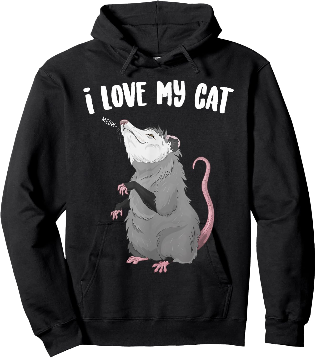 I Love My Cat Funny Animal Posum Hoodie - Hoodie | Black