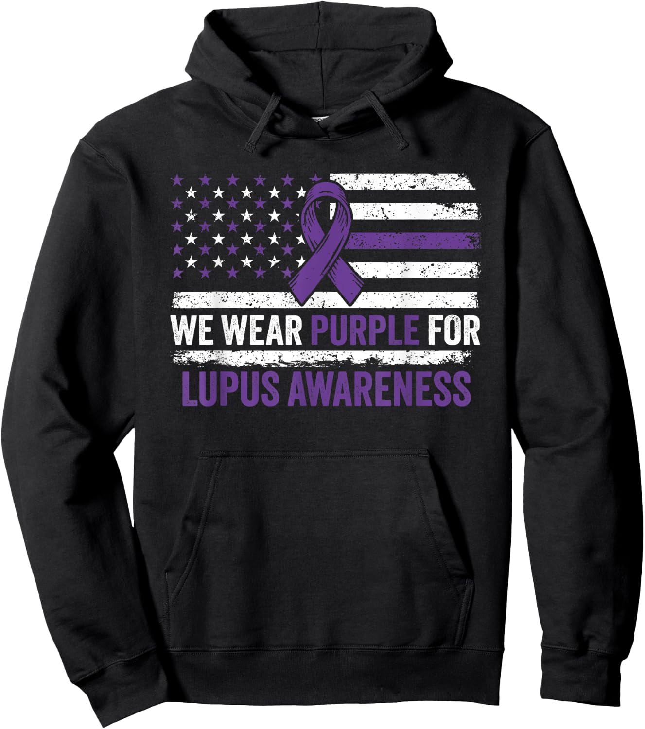 Lupus Awareness Shirt We Wear Purple for Lupus Awareness Hoodie - Hoodie | Black