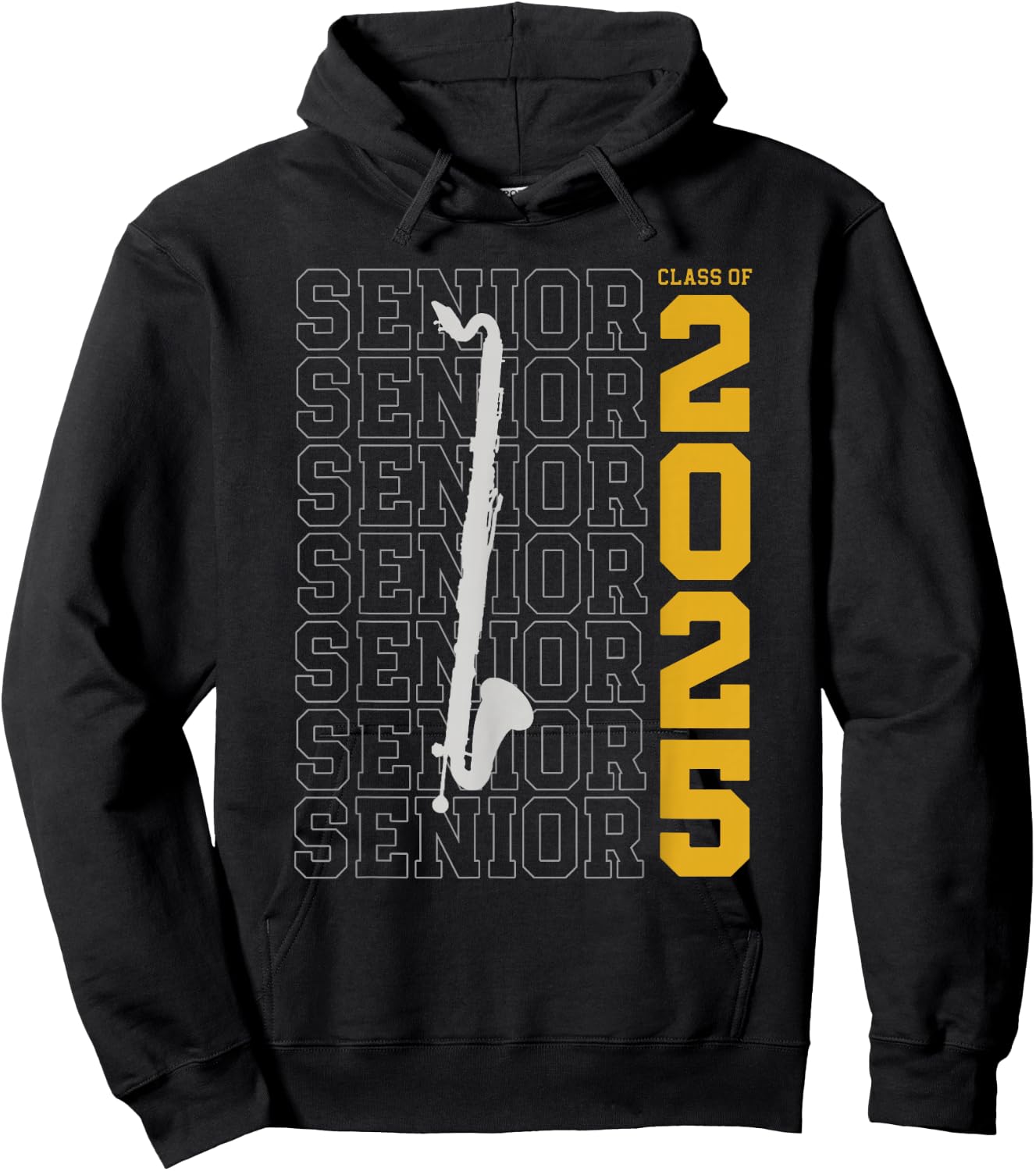 Class of 2025 Senior Bass Clarinet for Bass Clarinetist Hoodie - Hoodie | Black