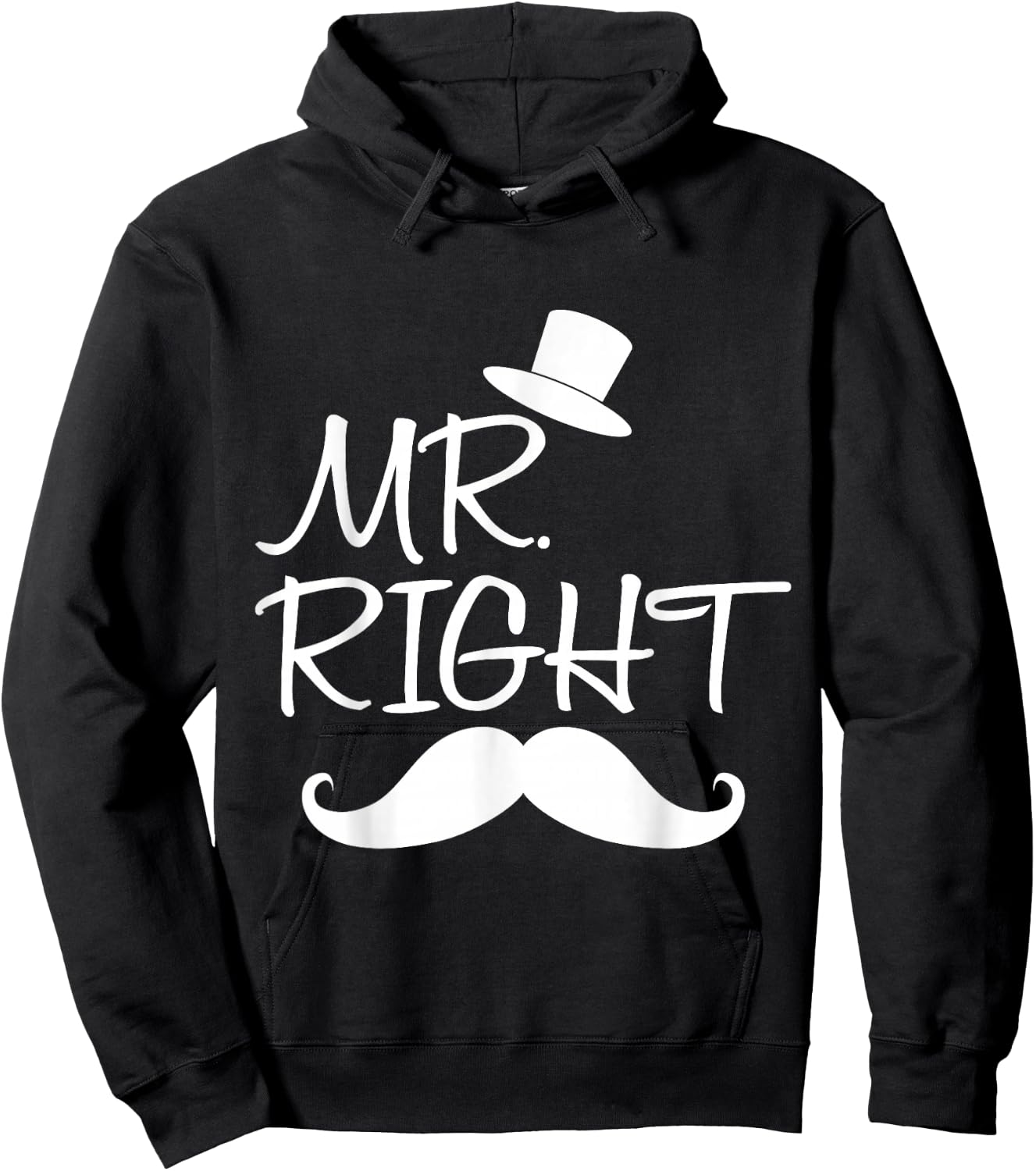 Mr. Right Mrs. Always Right Matching Couples Outfits Hoodie - Hoodie | Black