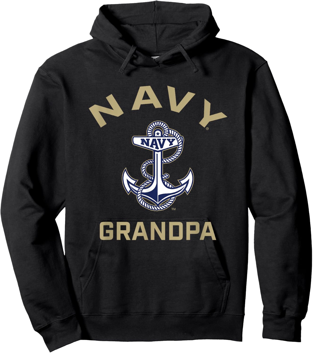 US Naval Academy Navy Midshipmen Arched Grandpa Hoodie - Hoodie | Black