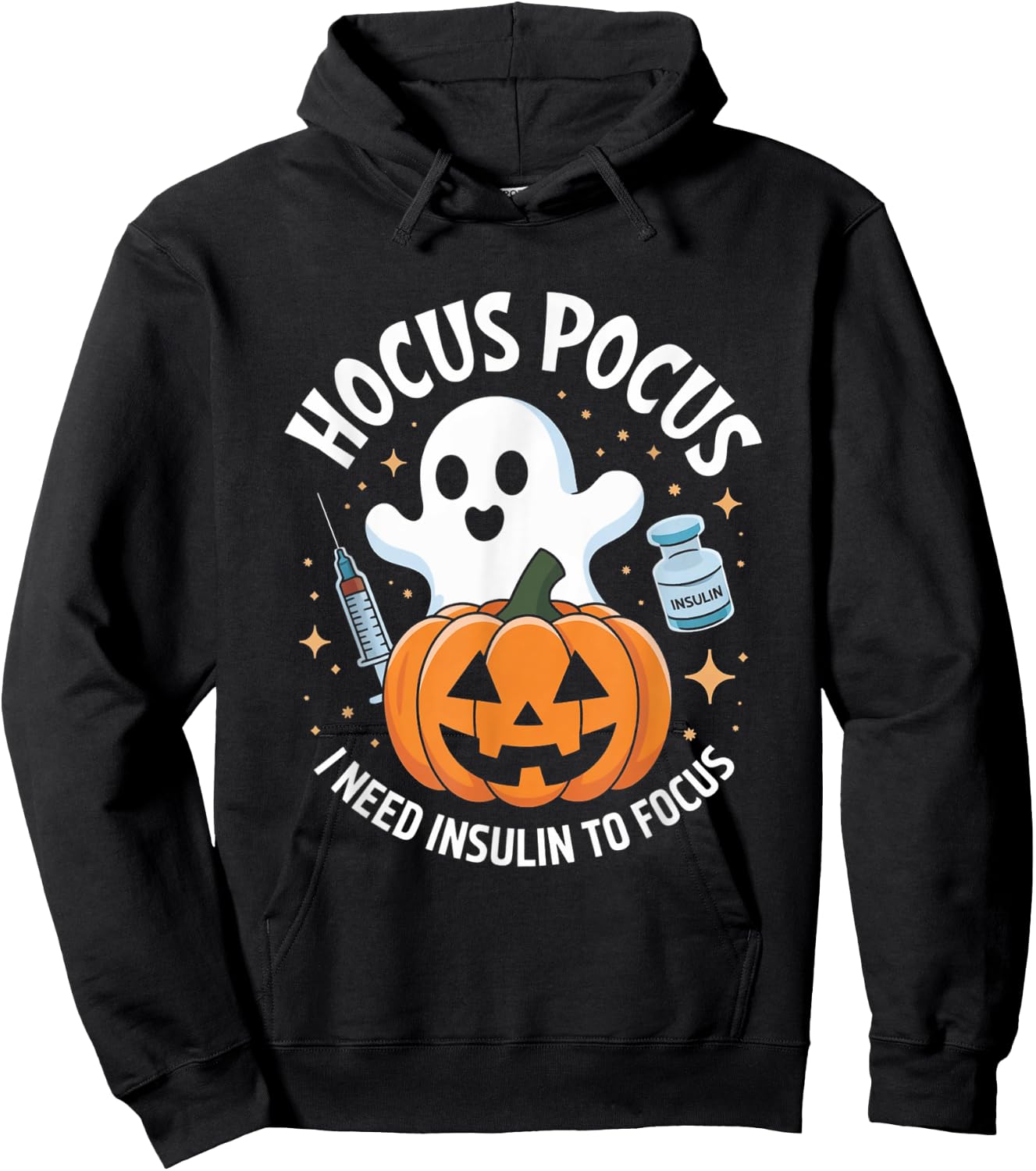 Hocus Pocus I Need Insulin To Focus Diabetes Halloween Hoodie - Hoodie | Black