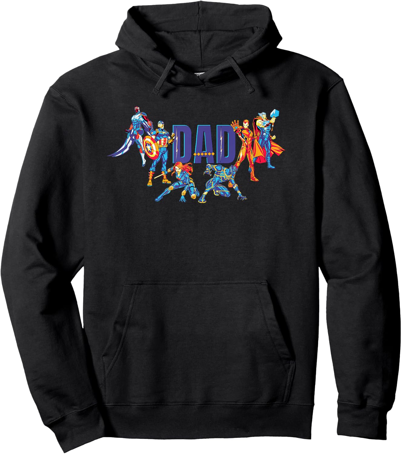 Marvel Super Heroes Avengers Family Vacation Trip Dad Hoodie - Hoodie | Black