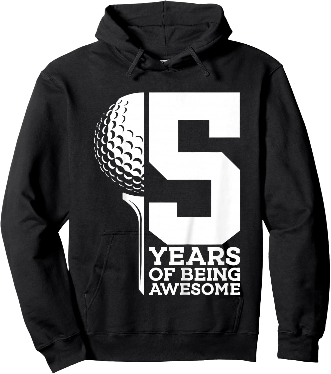 5 Years of Being Awesome Golf 5th Birthday Hoodie - Hoodie | Black