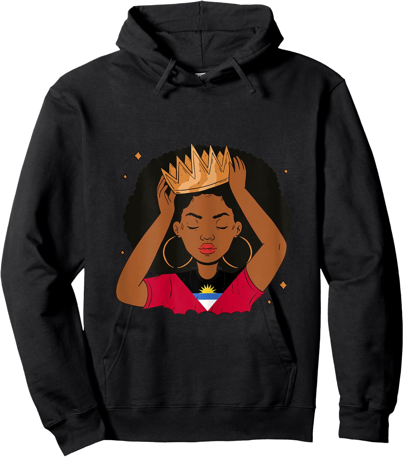 Antiguan Afro Hair Women Antigua Girl Antiguan Heritage Hoodie - Hoodie | Black
