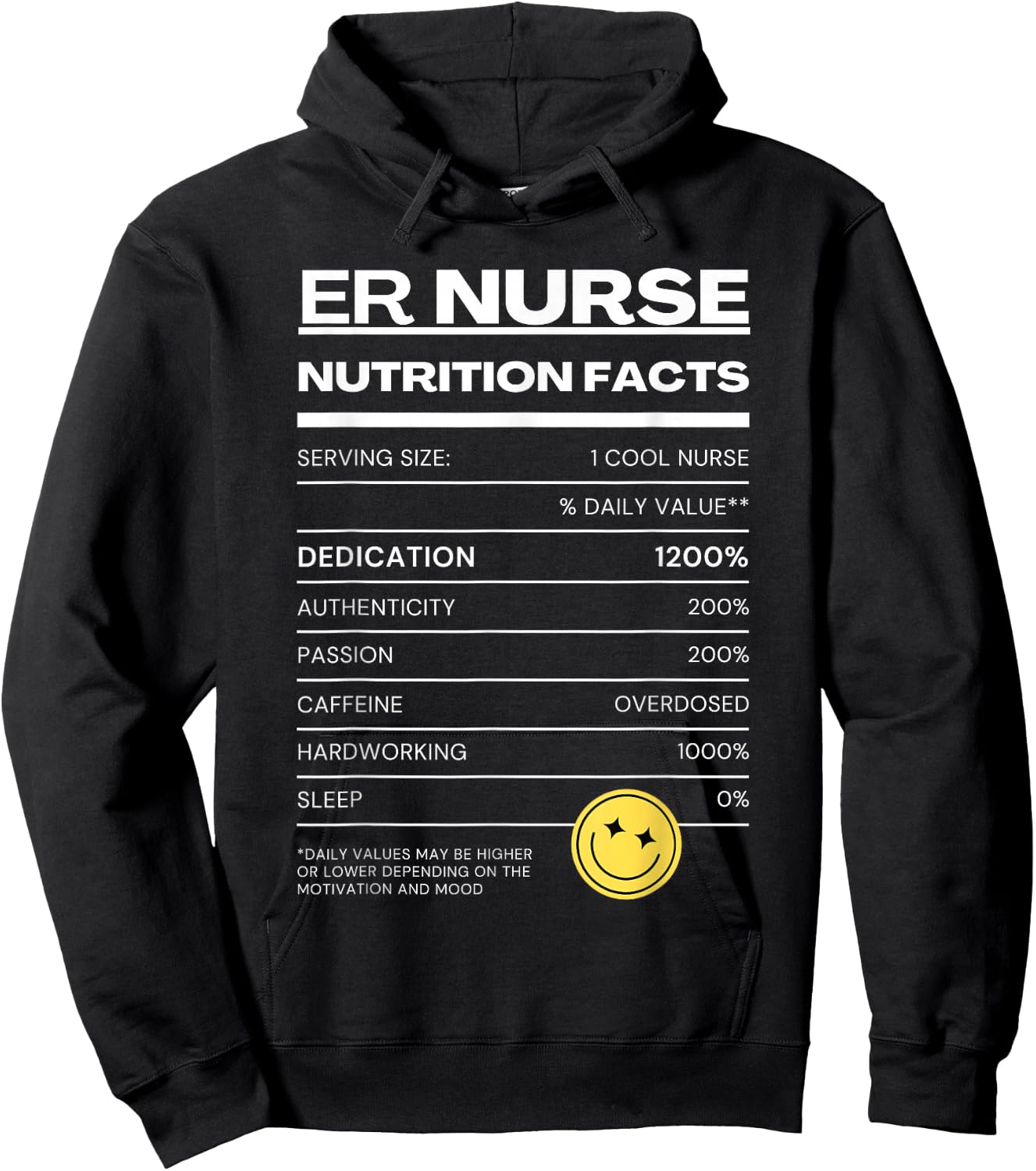 ER Nurse Nutrition Facts ER Nurse Hoodie - Hoodie | Black