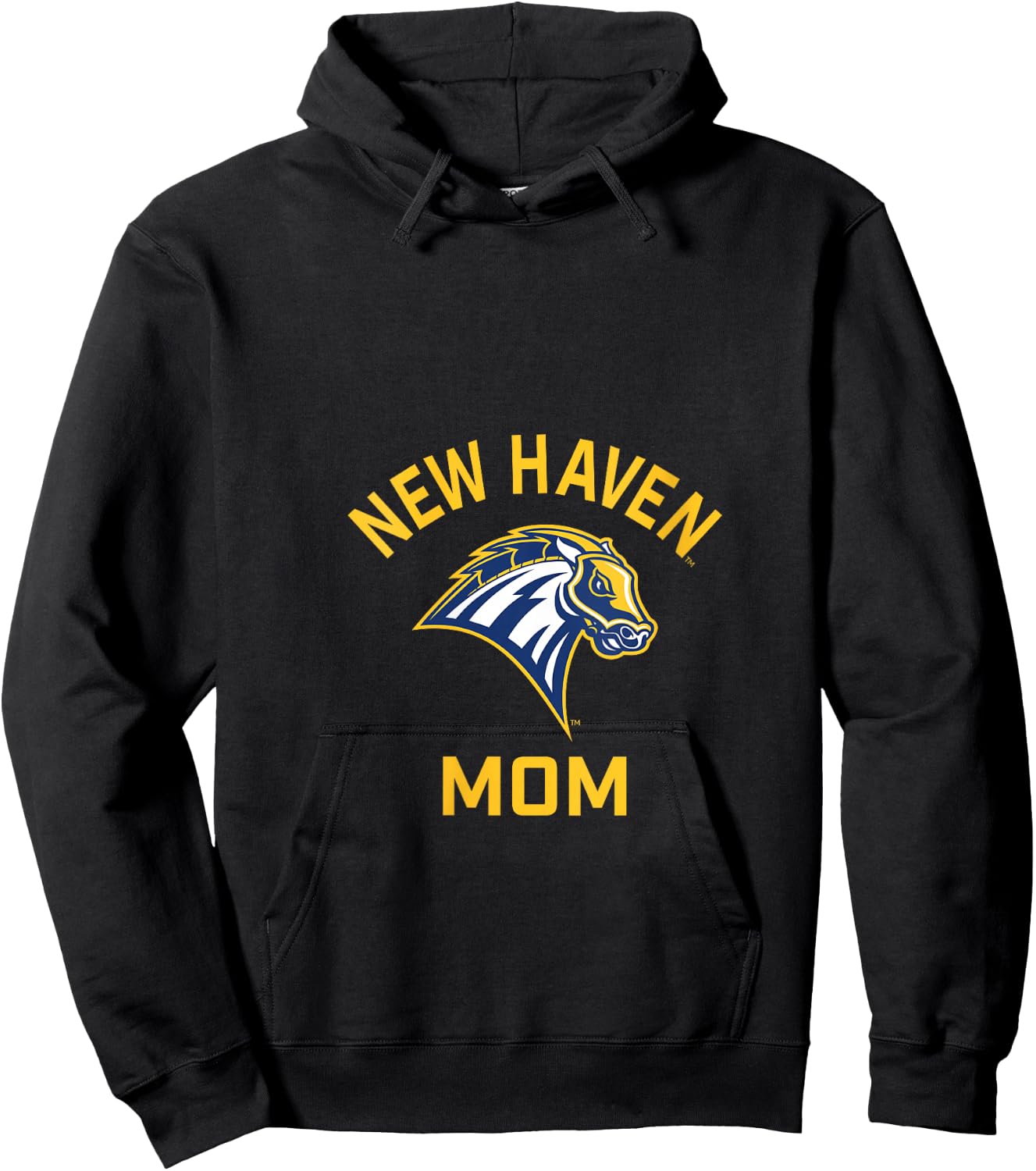 University of New Haven UNH Chargers Arched Mom V-Neck Hoodie - Hoodie | Black