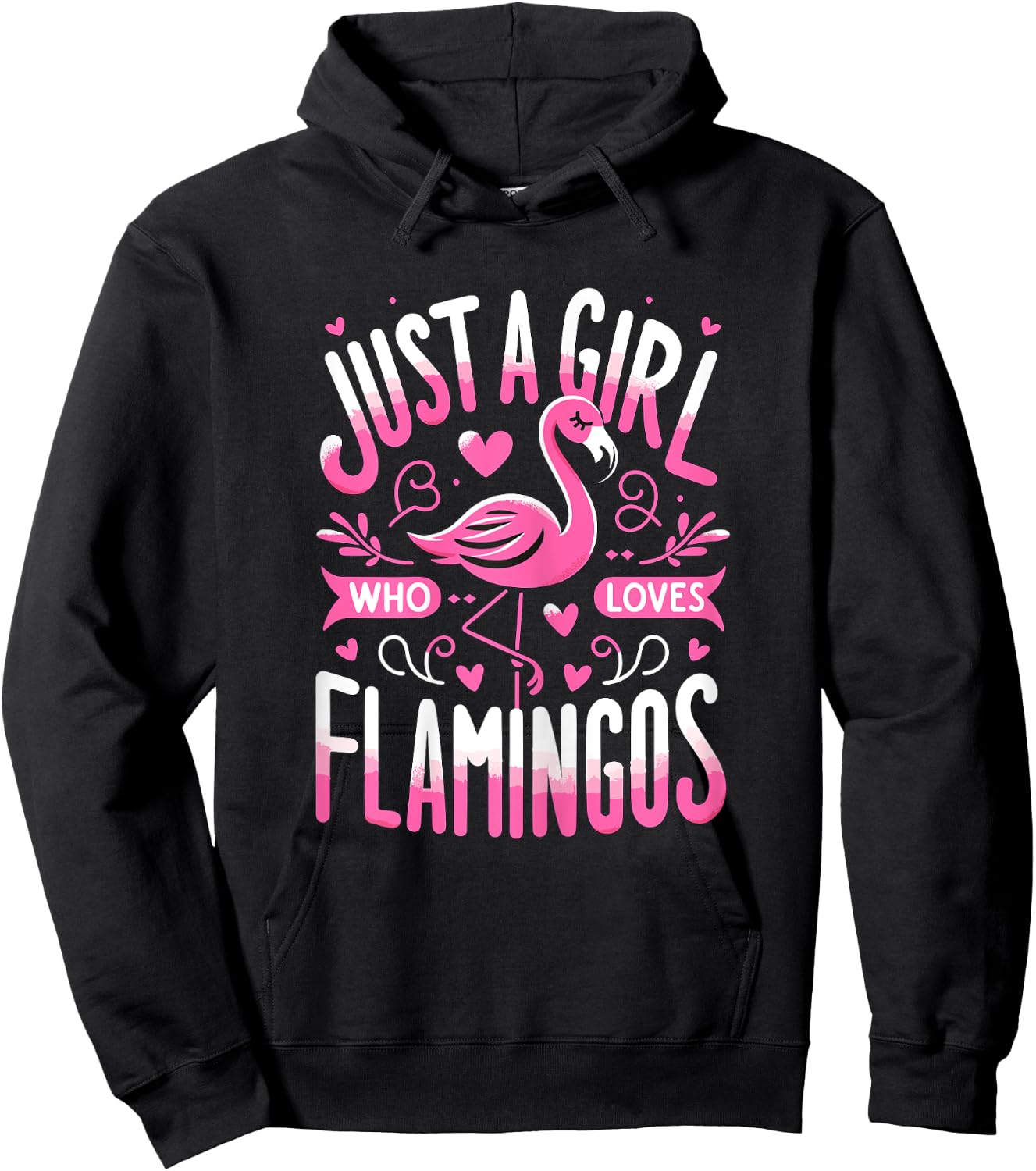 Just a Girl who loves Flamingos Hoodie - Hoodie | Black