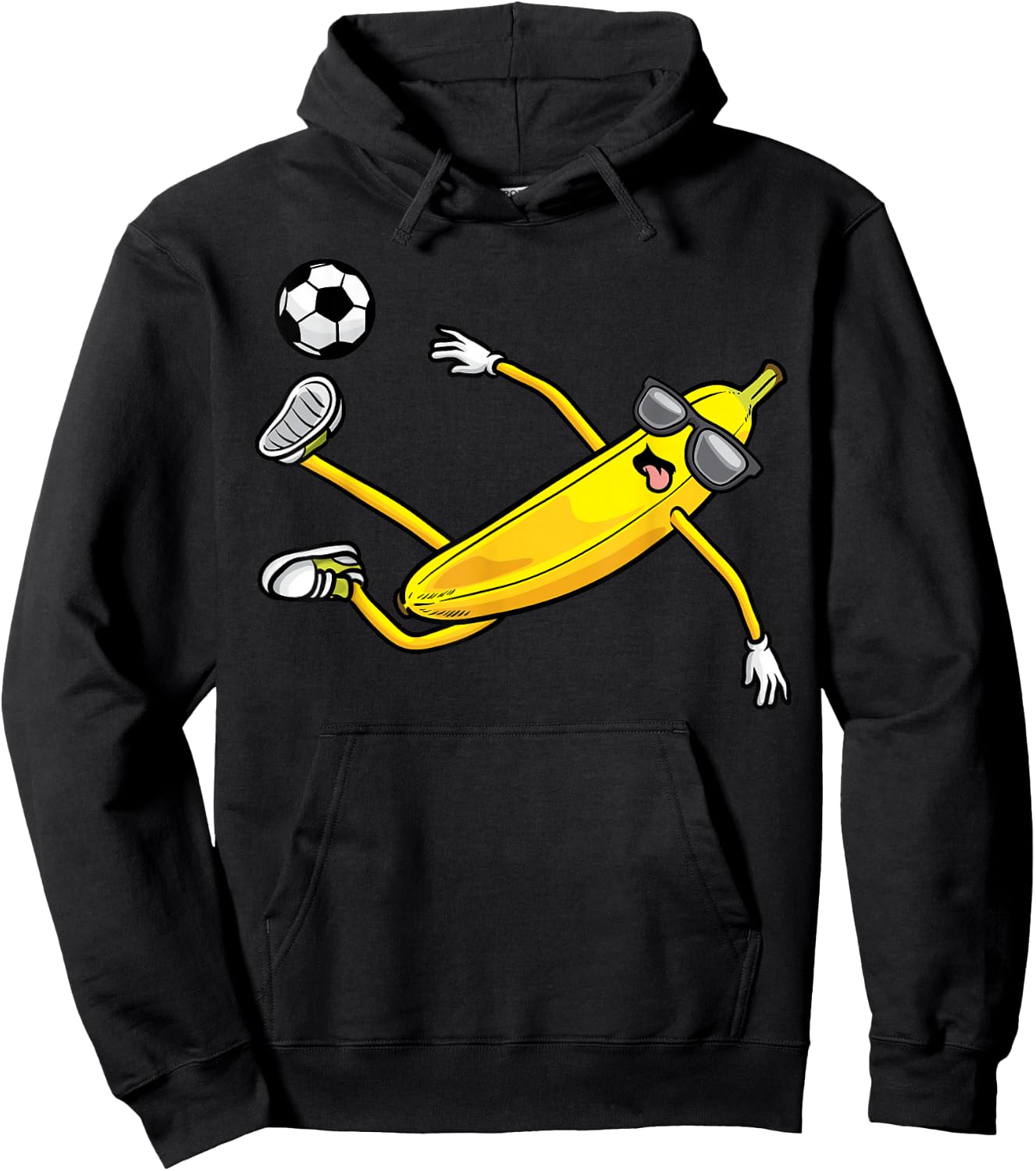 Banana Playing Soccer Fruit Soccer Player Hoodie - Hoodie | Black