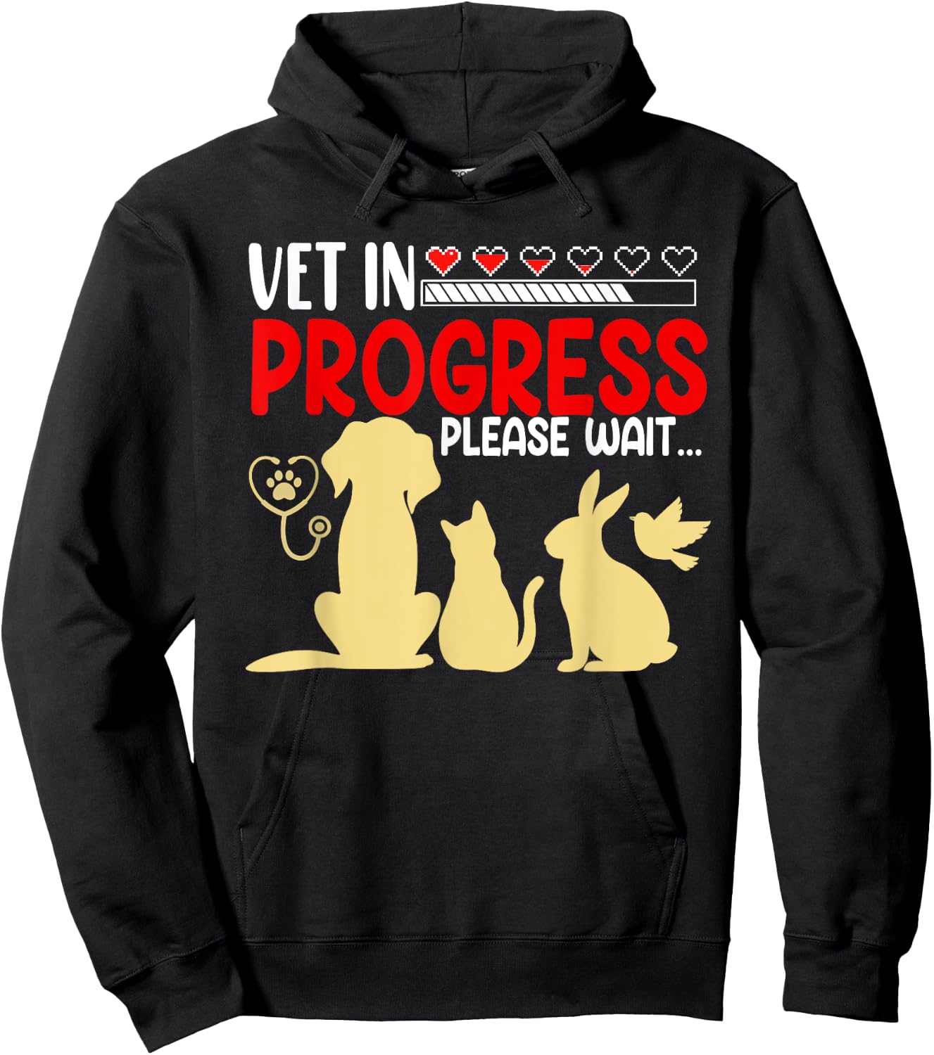 Vet In Progress Medicine Studies Student Veterinary School Hoodie - Hoodie | Black