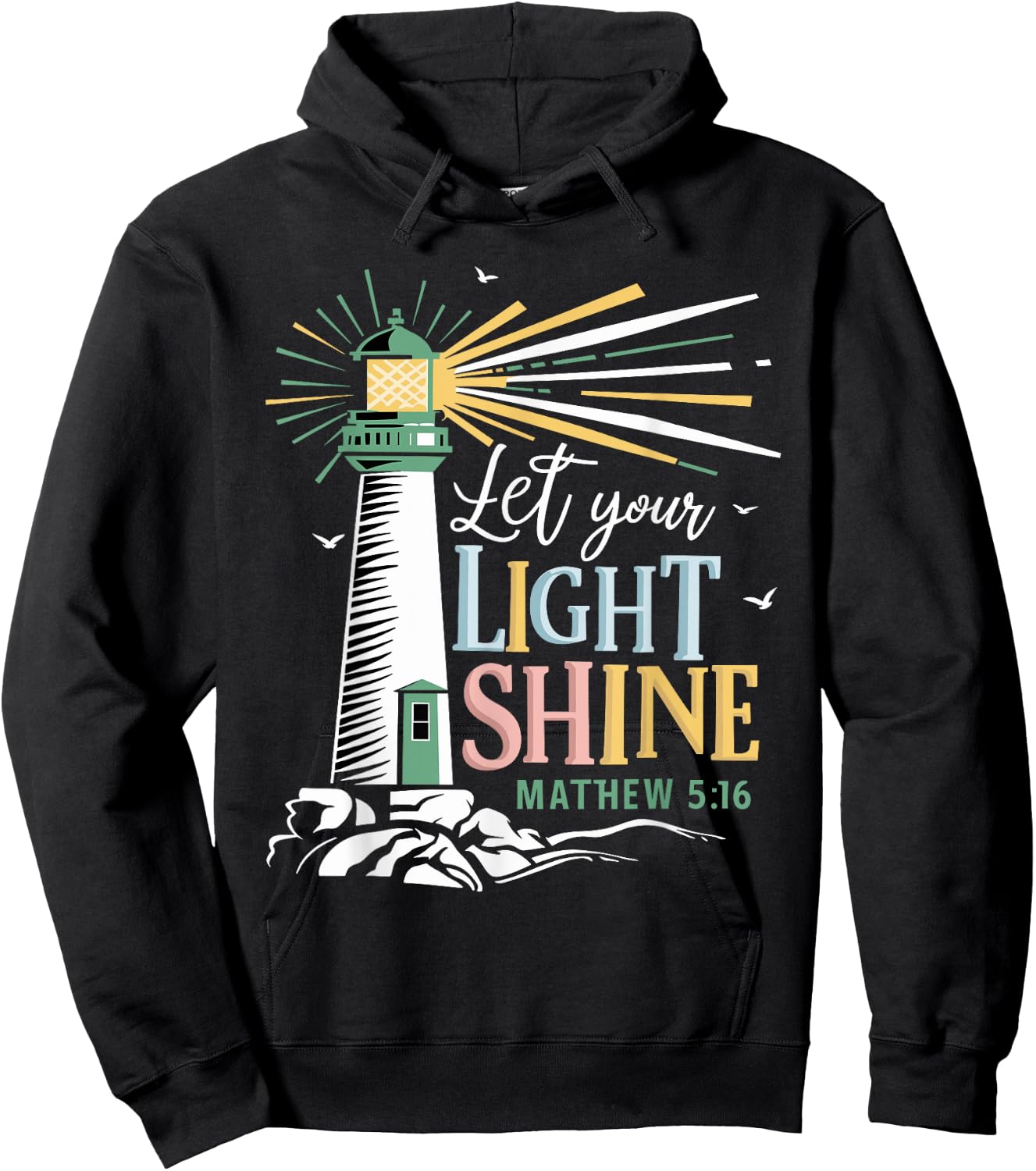 Christianity Jesus Lighthouse-let your light shine Hoodie - Hoodie | Black