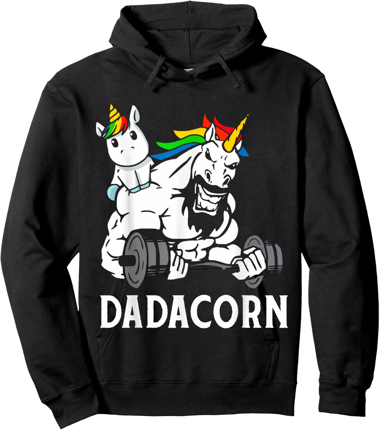 Fathers Day Gift Unicorn Dad Shirt Funny Dadacorn Men Hoodie - Hoodie | Black