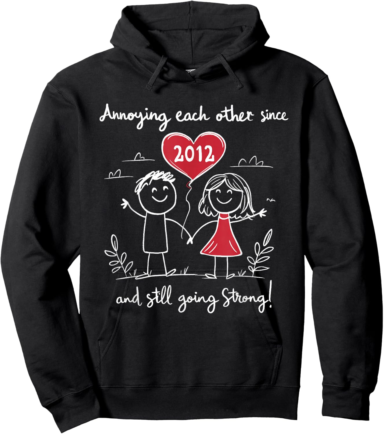 Annoying Each Other Since 2012 13th Wedding Anniversary Hoodie - Hoodie | Black
