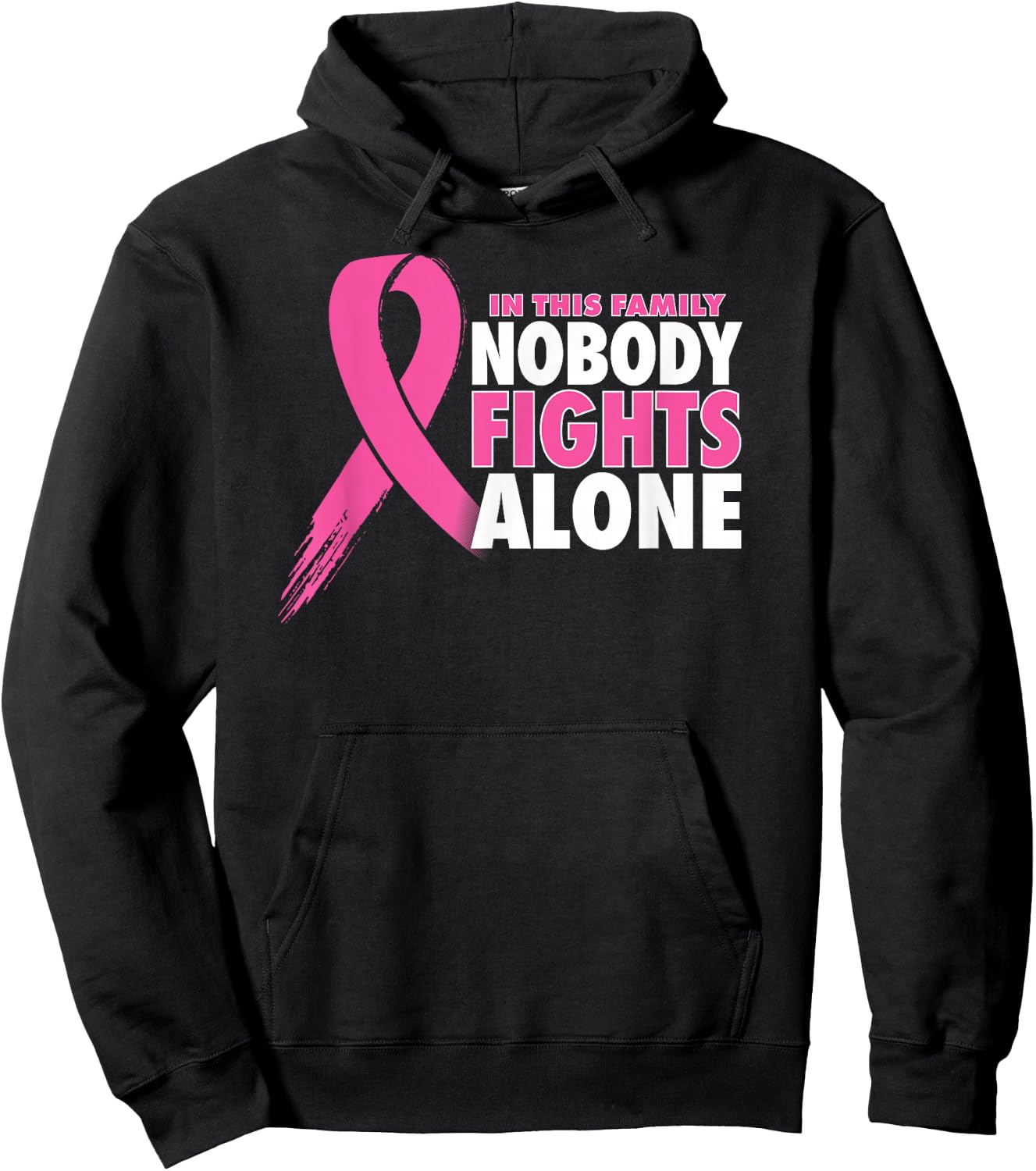 Nobody Fights Alone Breast Cancer Awareness Family Matching Hoodie - Hoodie | Black