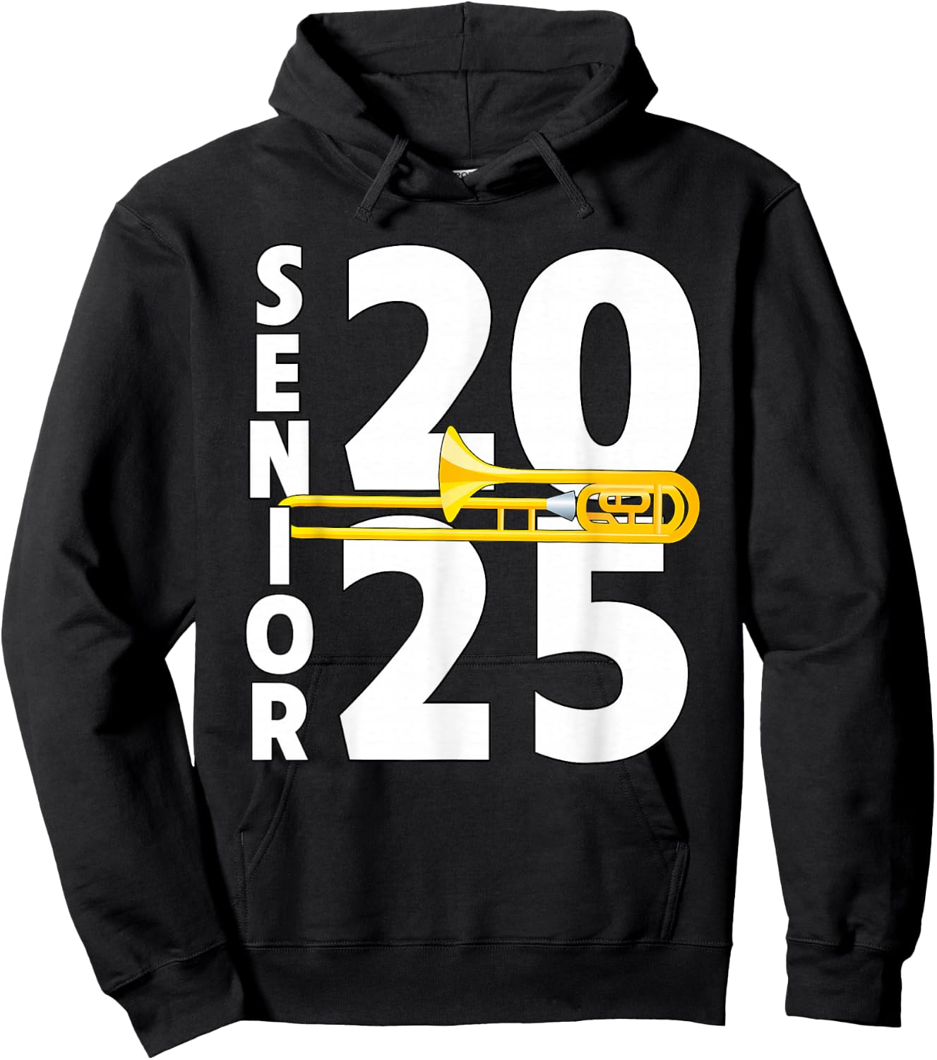 Trombone Player Senior Class of 2025 Marching Band Student Hoodie - Hoodie | Black