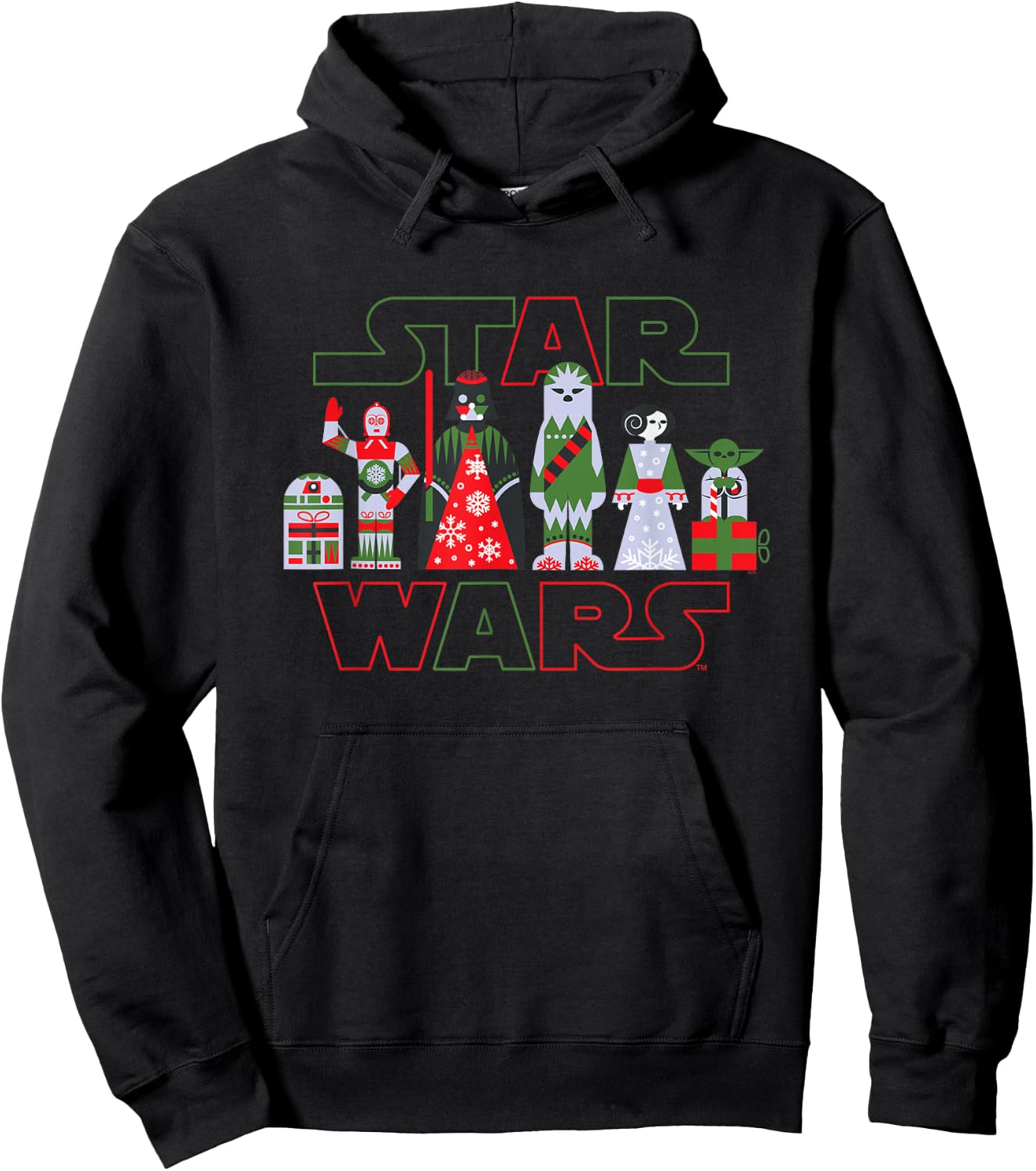 Star Wars Holiday Galactically Festive Christmas Logo Hoodie - Hoodie | Black