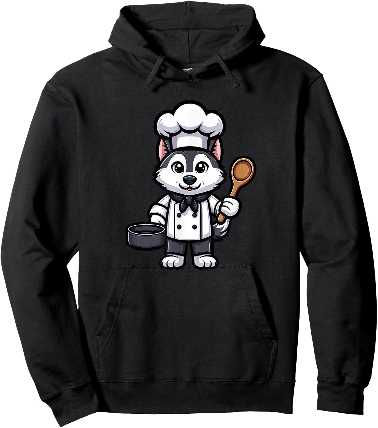 Husky Chef Dog Funny Cooking Hoodie - Hoodie | Black