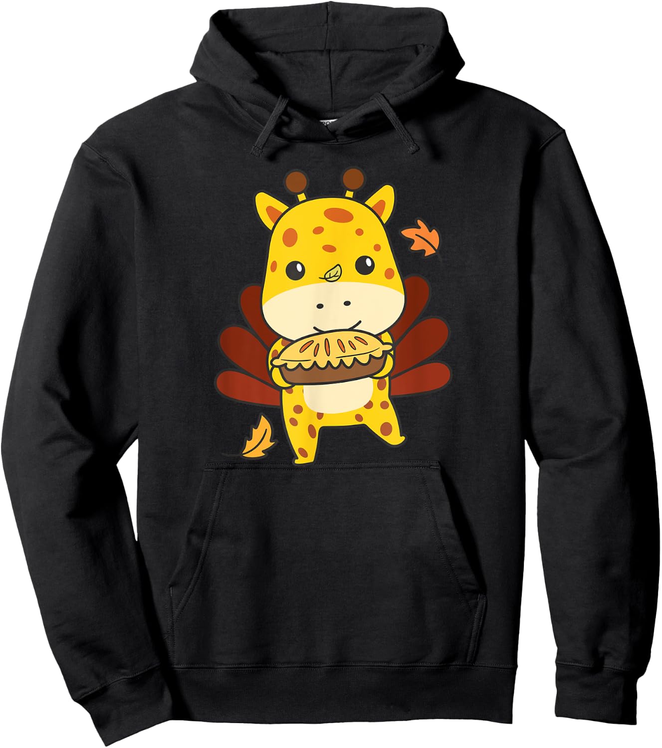 Thanksgiving Day Outfits Turkey Giraffe With Applepie Hoodie - Hoodie | Black