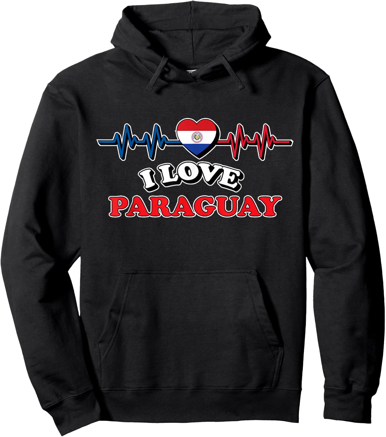 I Love Paraguay Trip Travel Matching Family Vacation Hoodie - Hoodie | Black