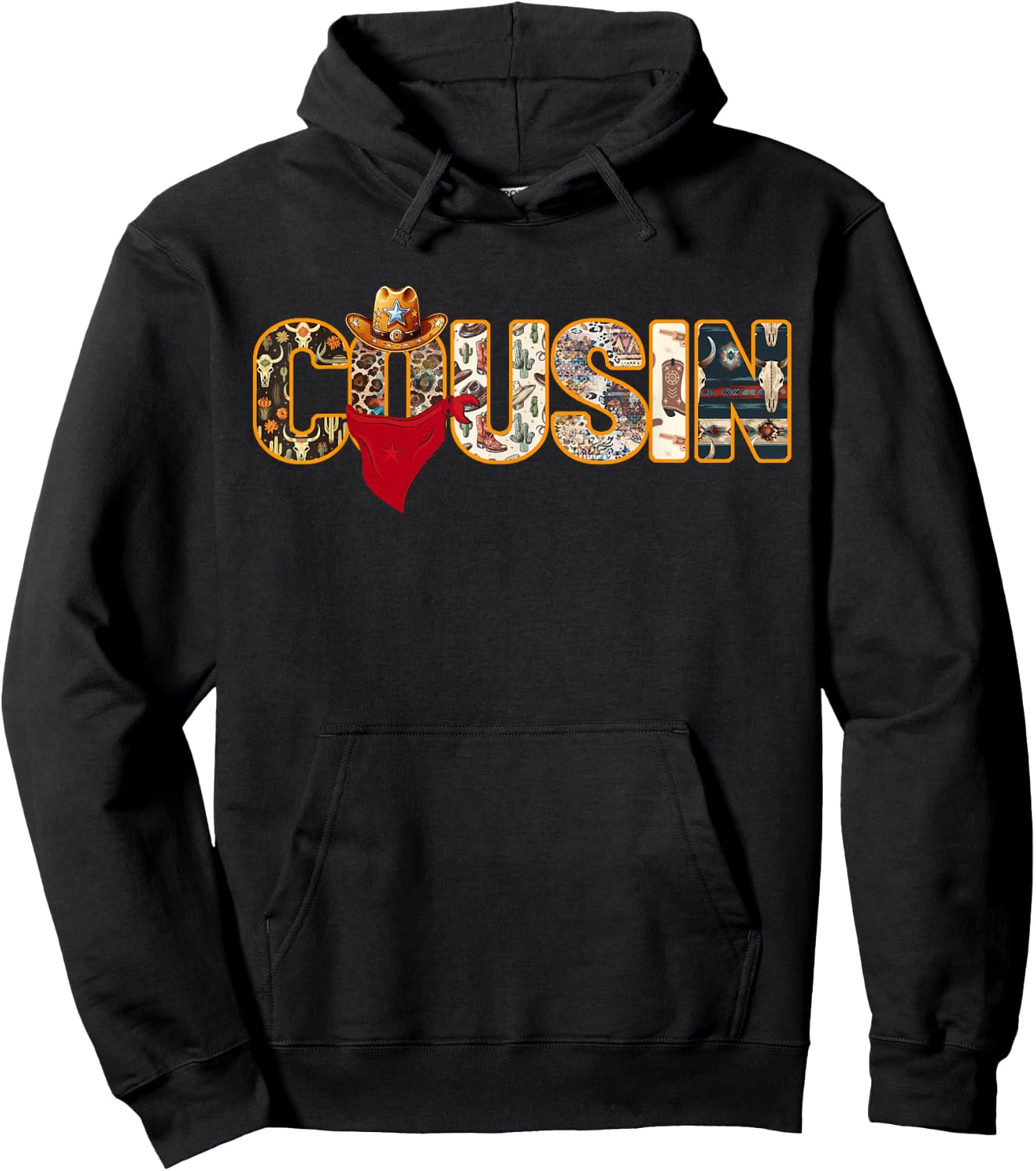 Cousin Of The Birthday Boy Western Rodeo Family Matching Hoodie - Hoodie | Black